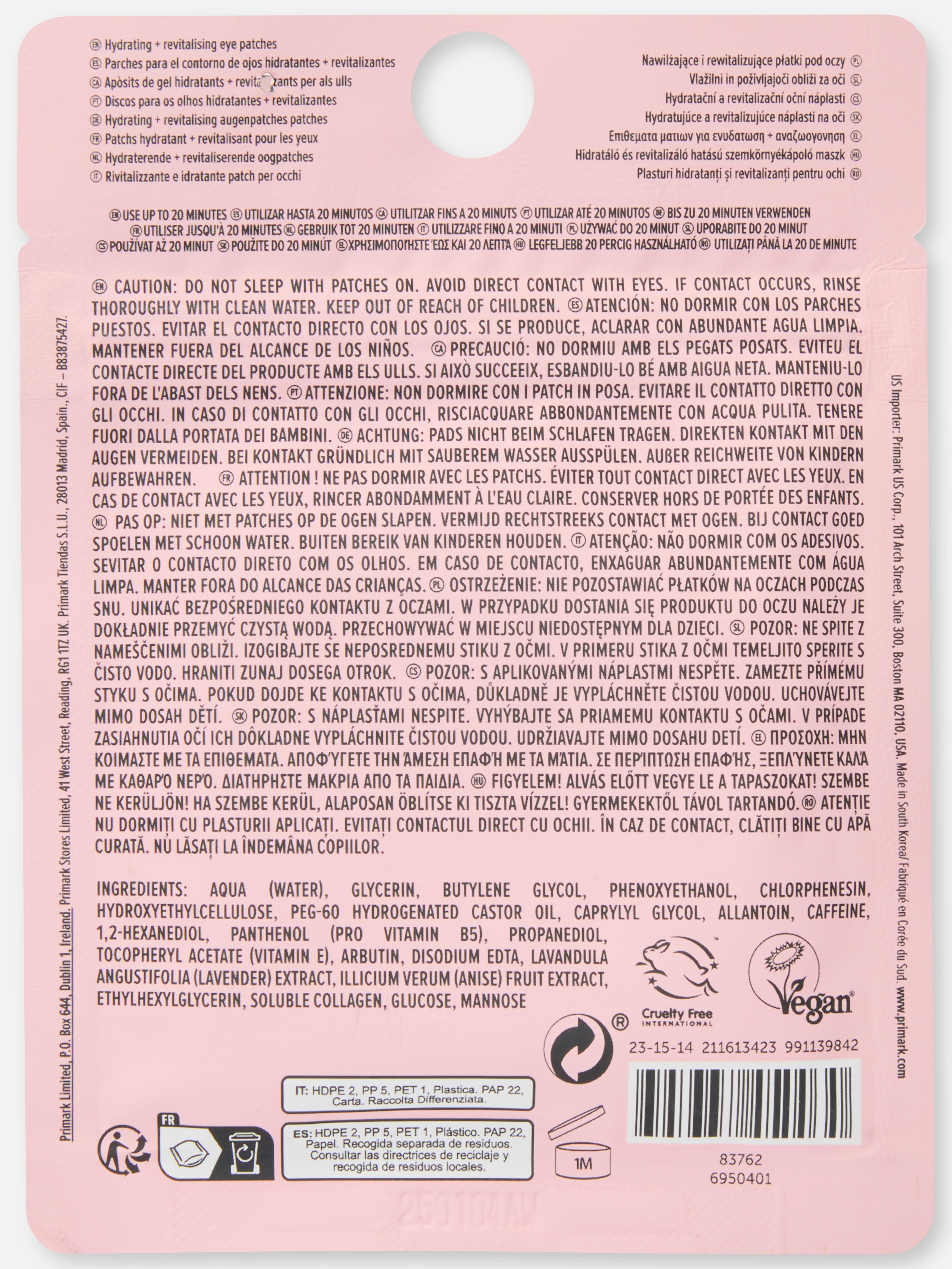 Patchs pour les yeux hydratants et revitalisants