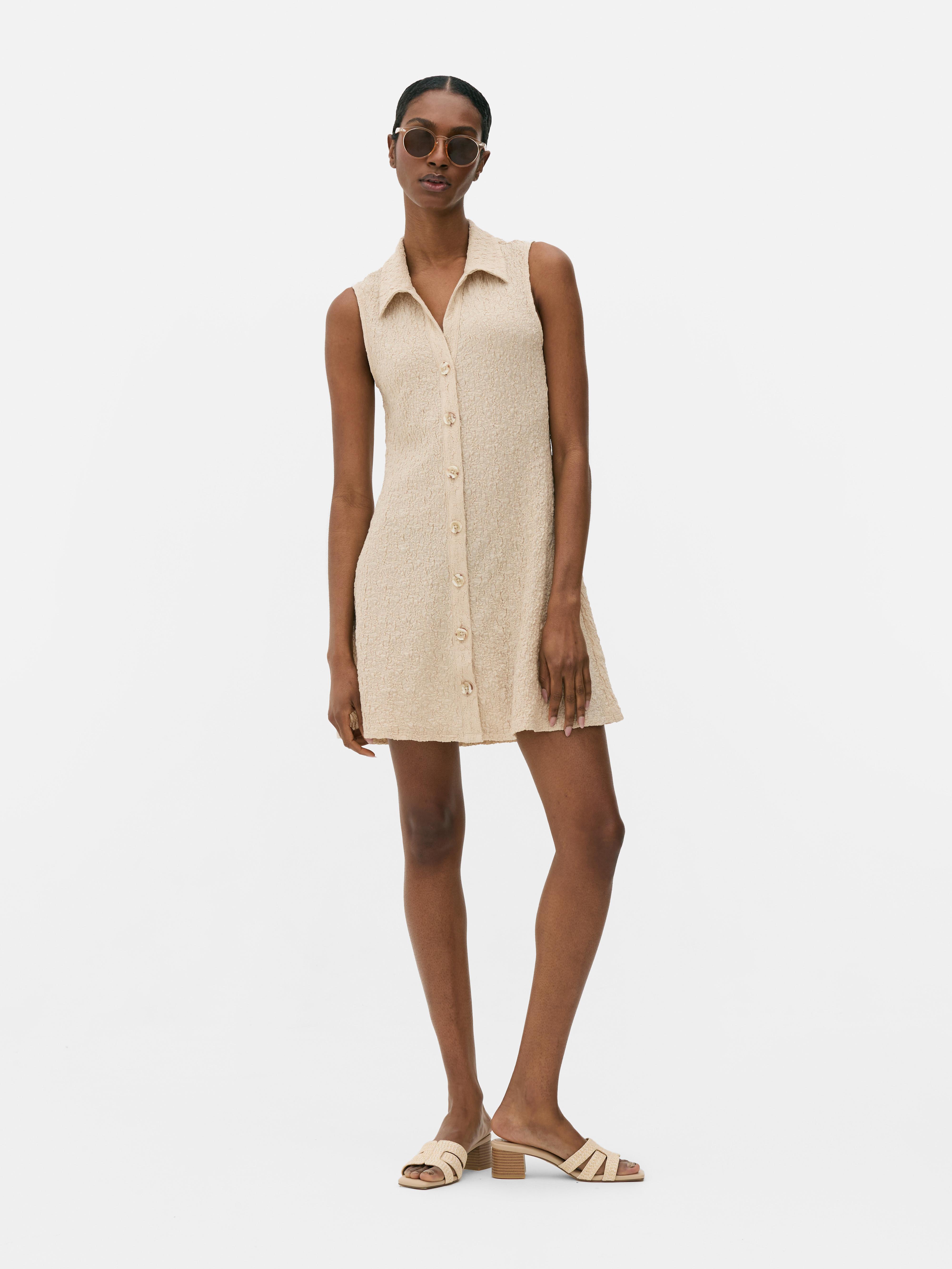 Textured Collar Mini Dress