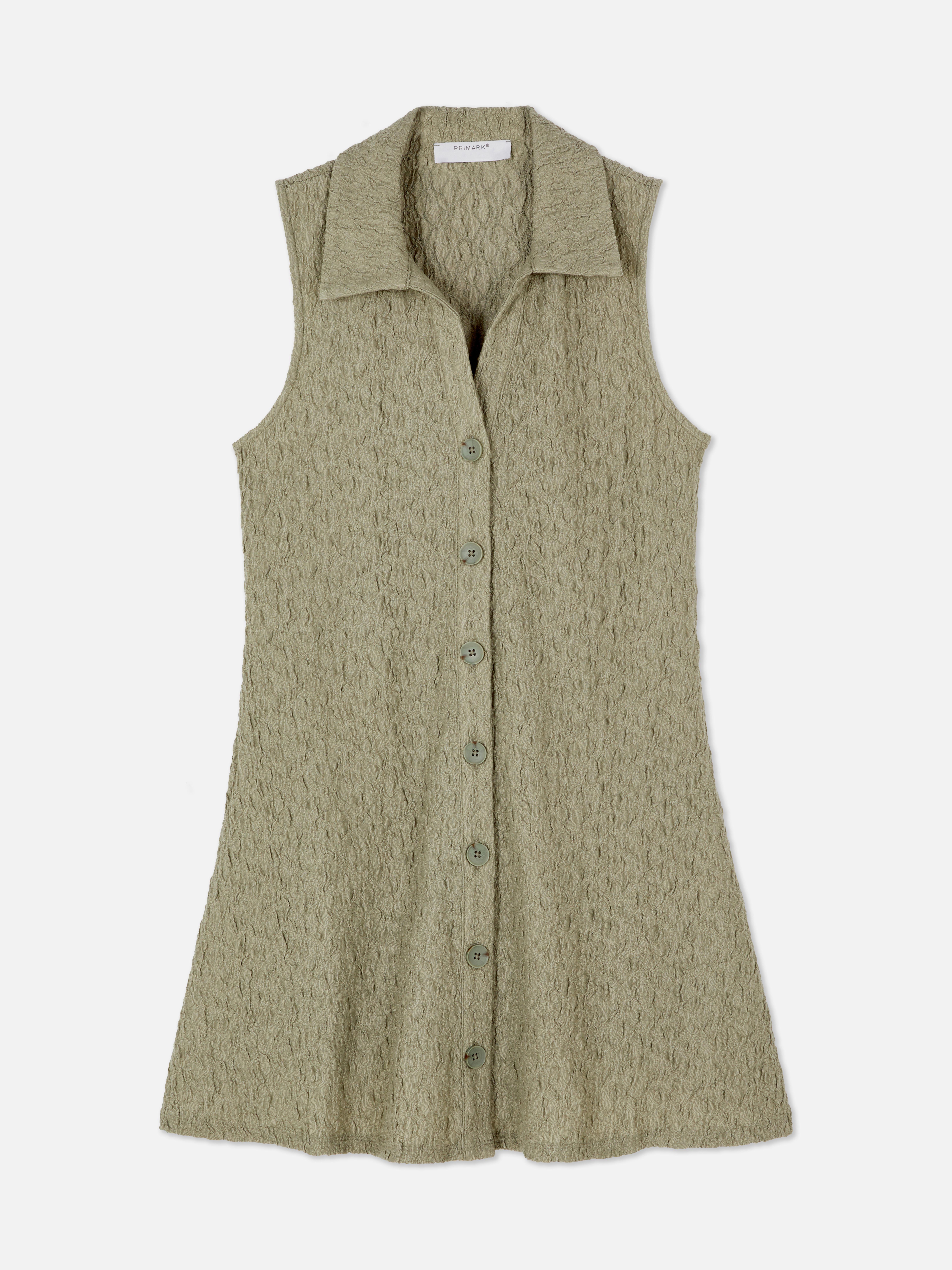 Vestido mini colarinho texturado