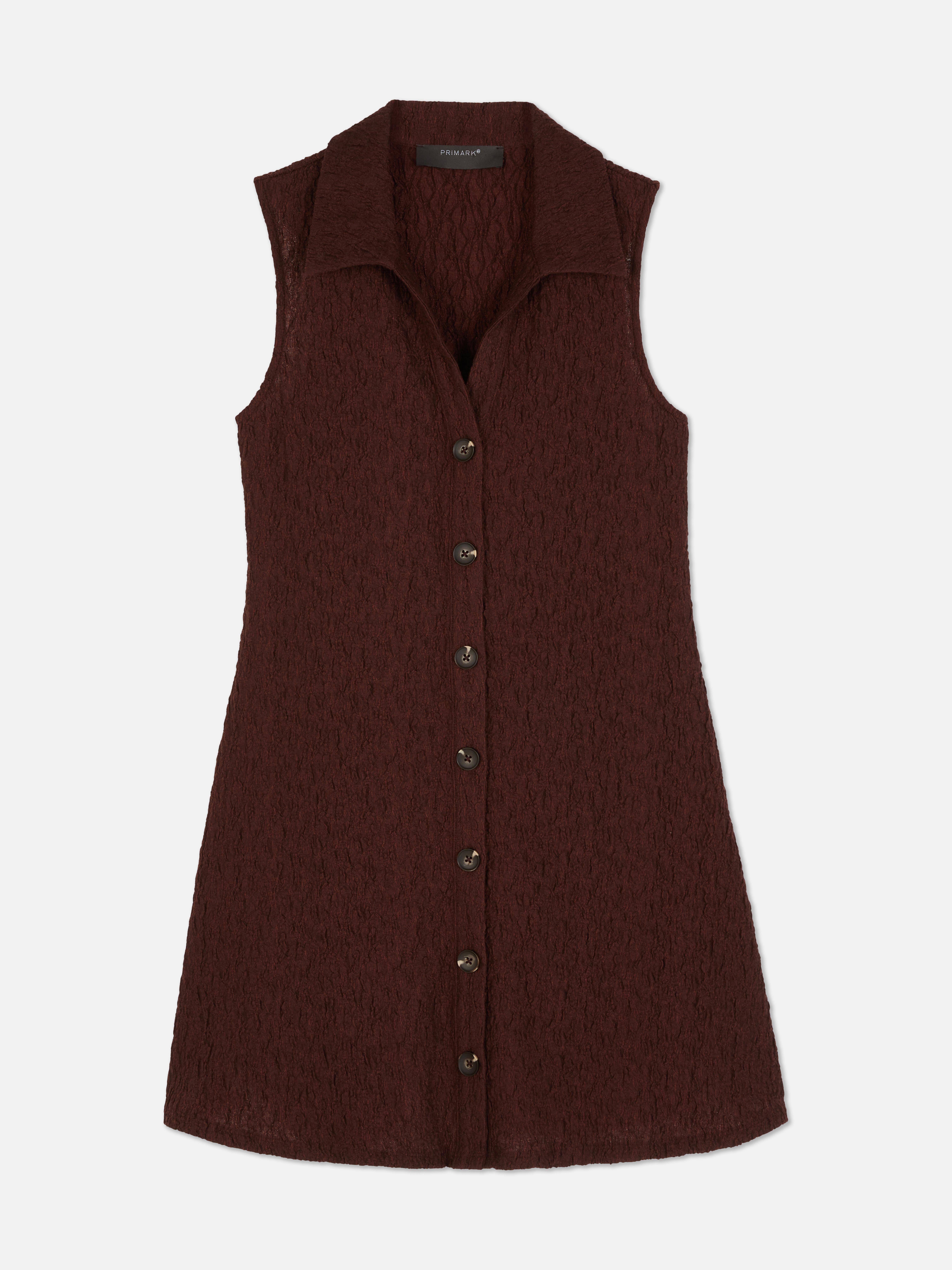 Vestido mini colarinho texturado