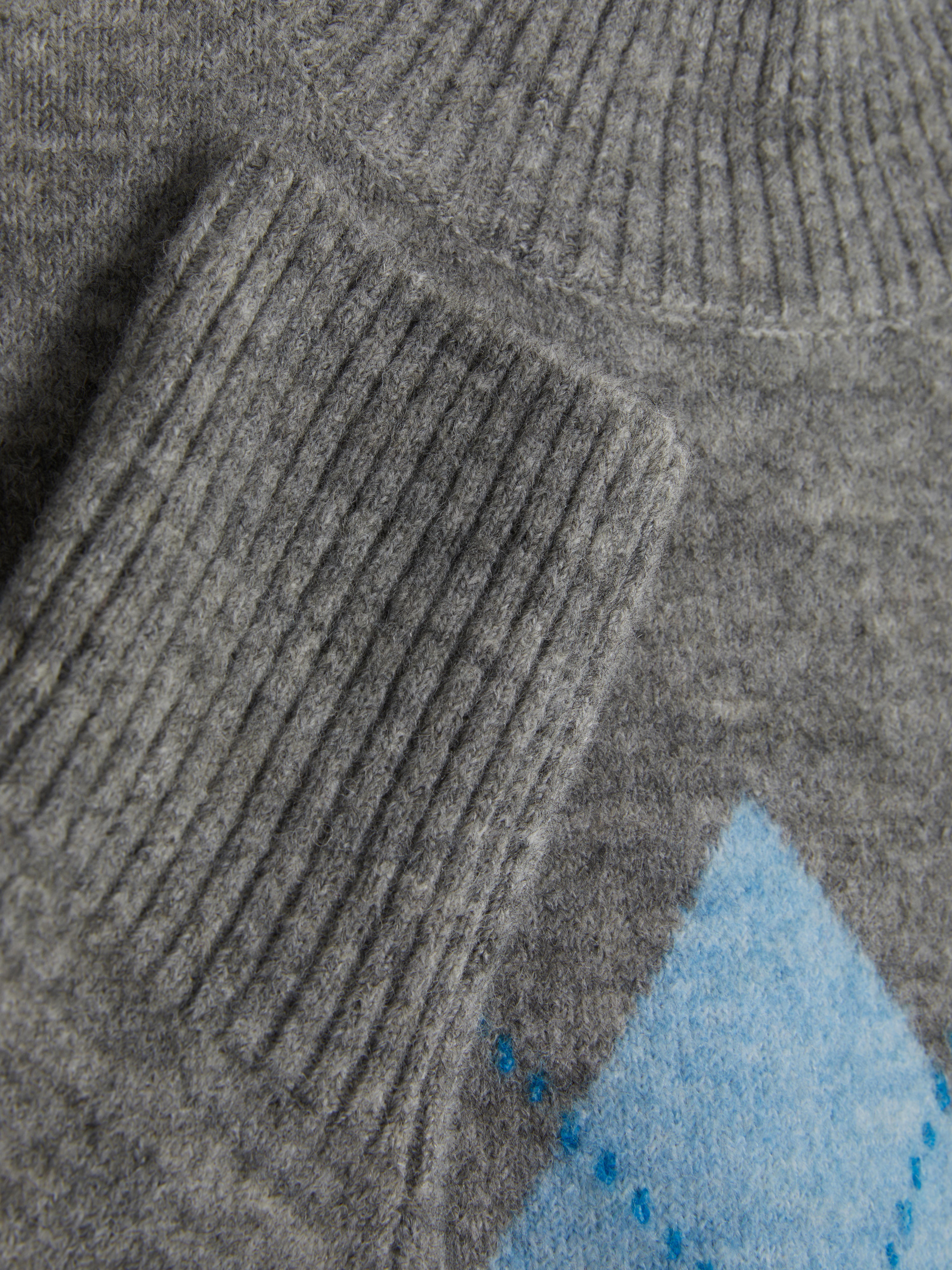 Cropped High Neck Argyle Jumper