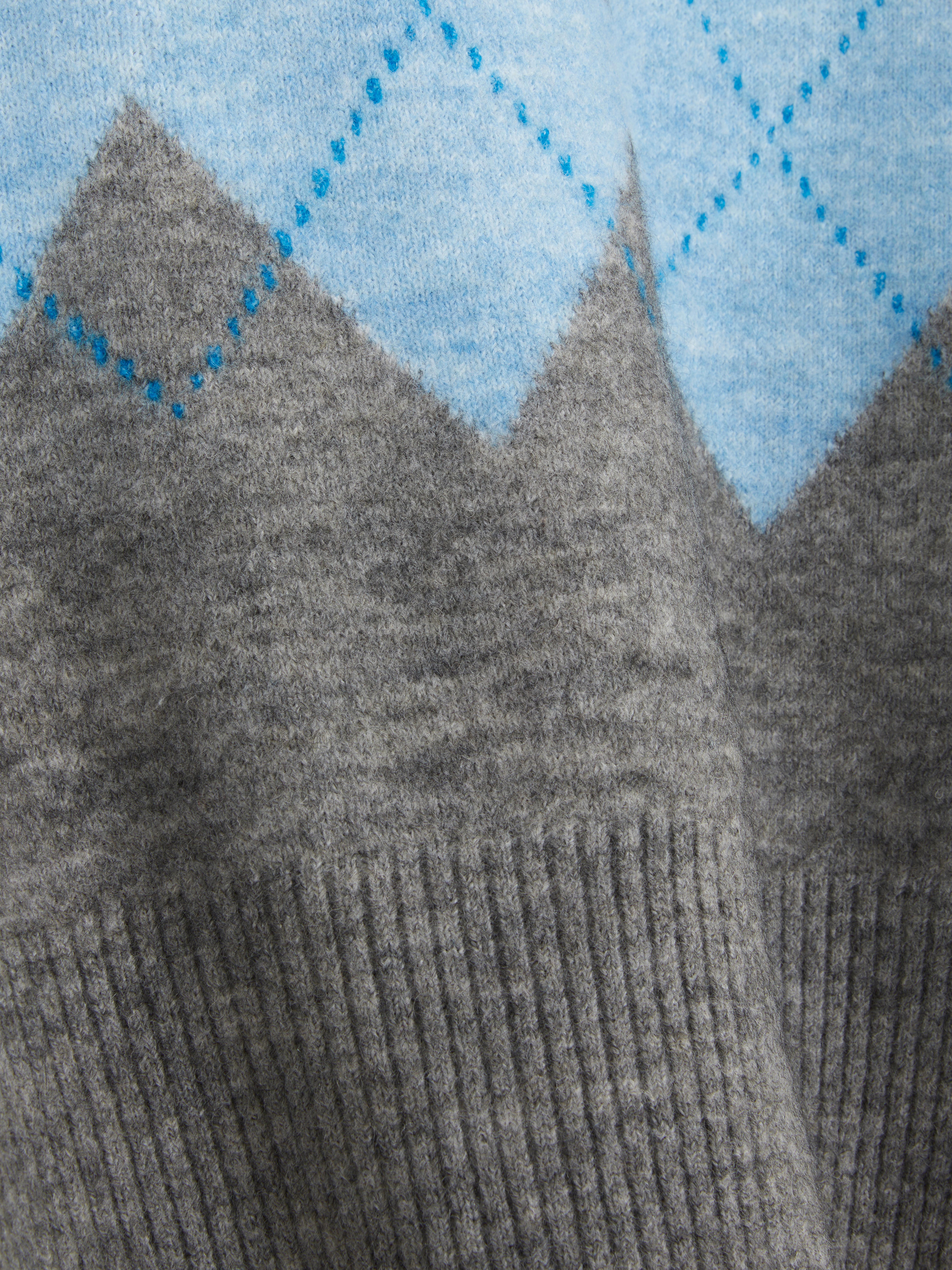 Cropped High Neck Argyle Jumper