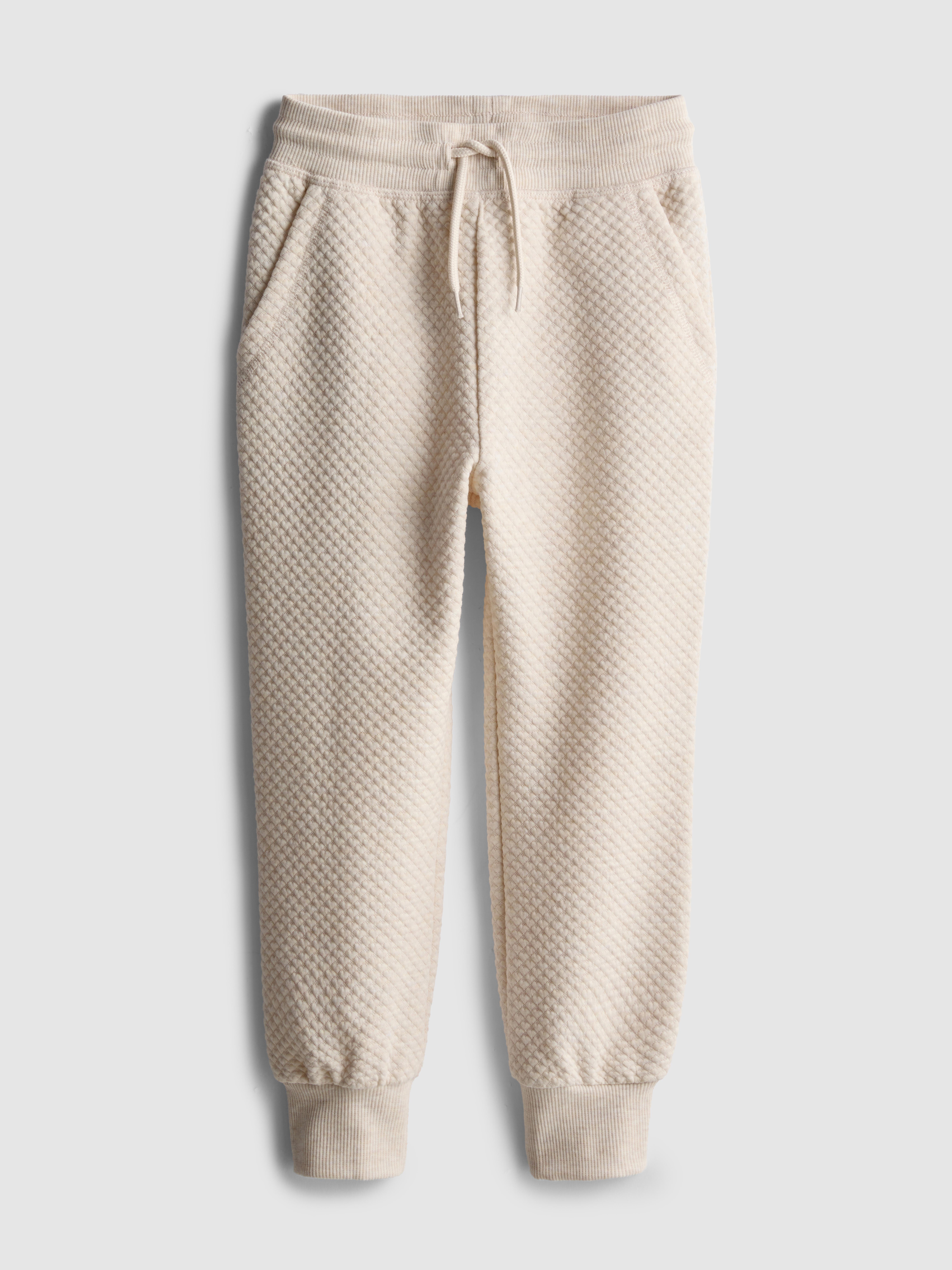 Girls Oatmeal 1.5-8yrs | Textured Cuffed Joggers