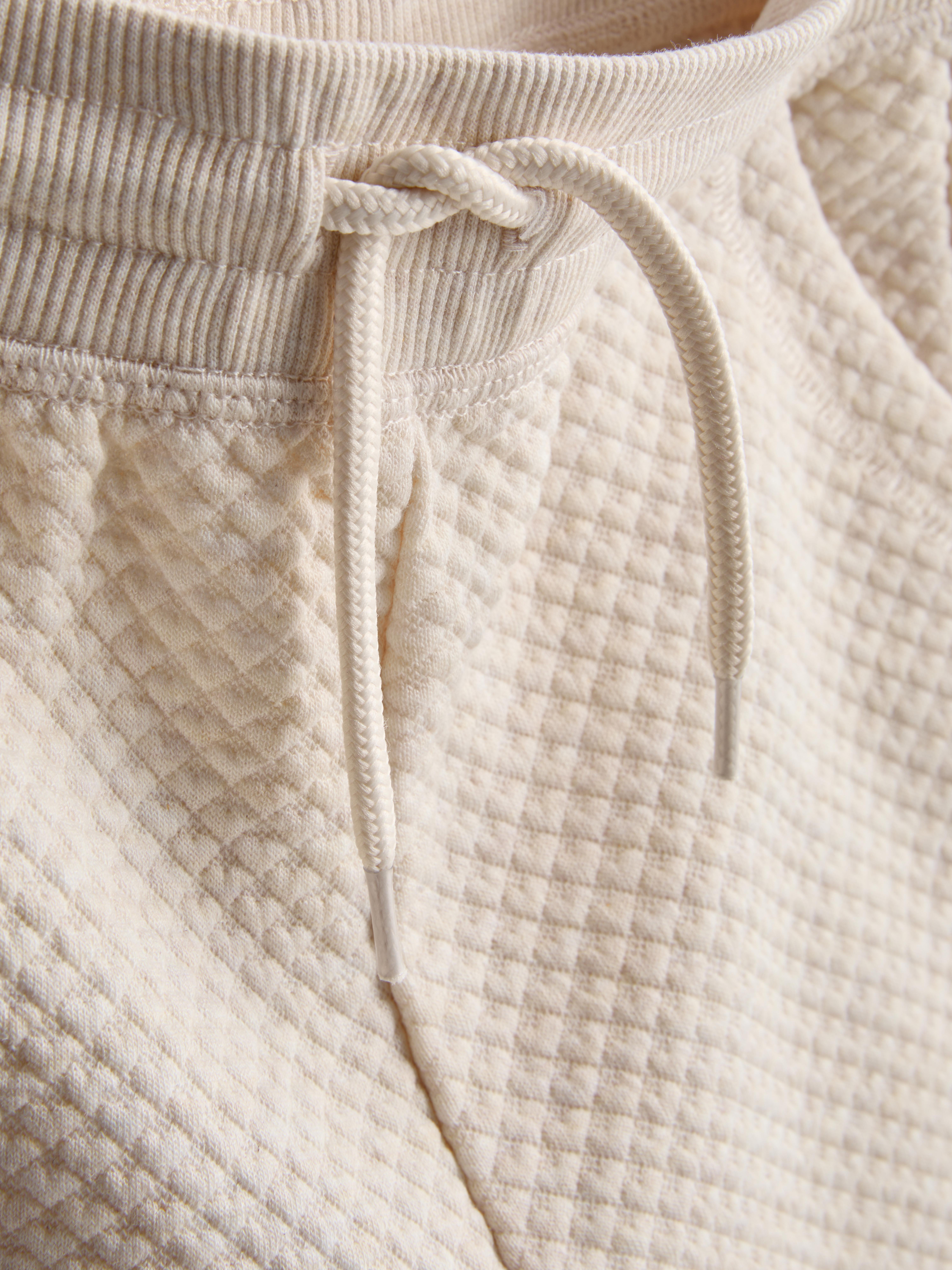 Girls Oatmeal 1.5-8yrs | Textured Cuffed Joggers