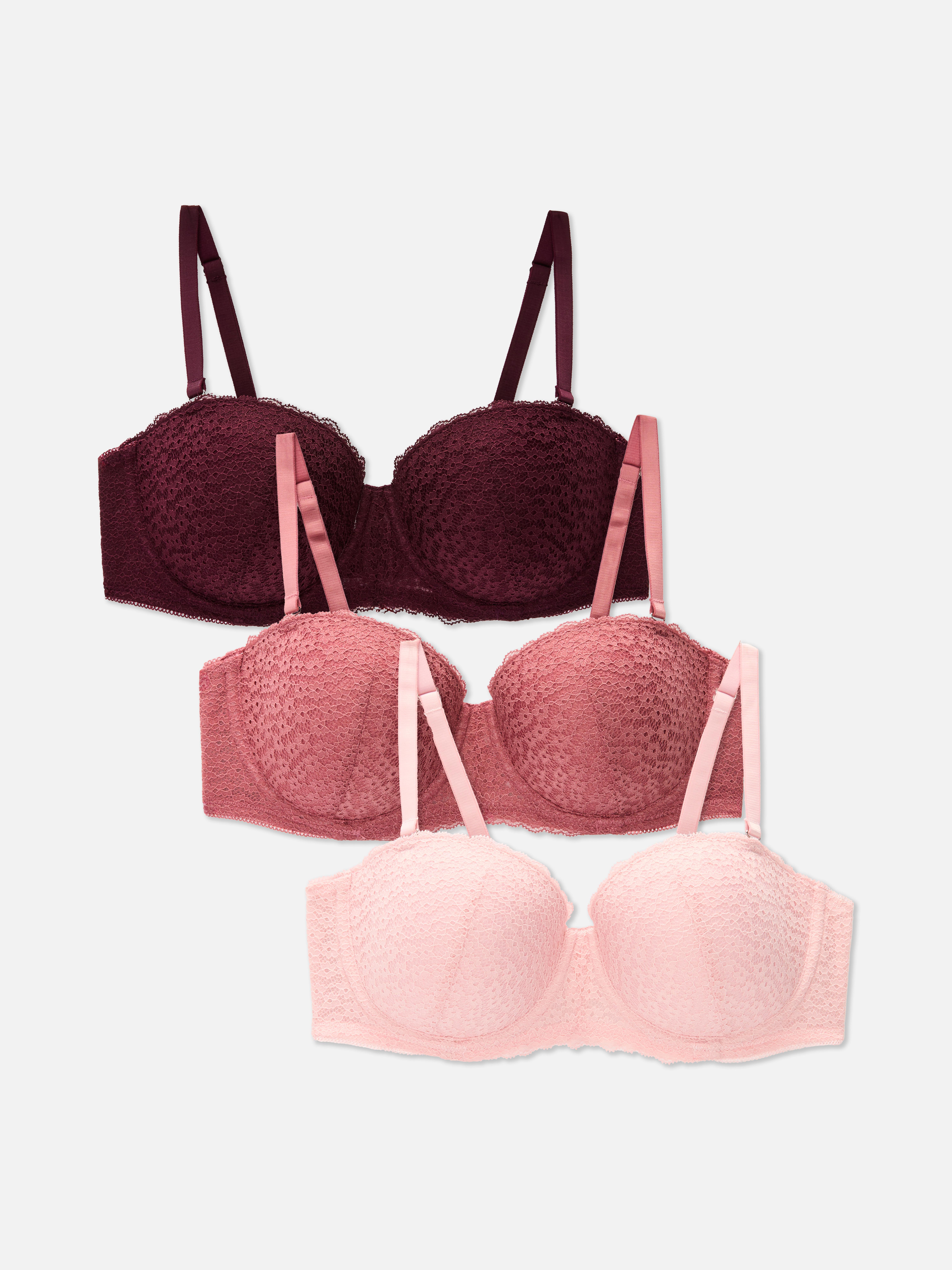 3pk Lace Balcony Bras