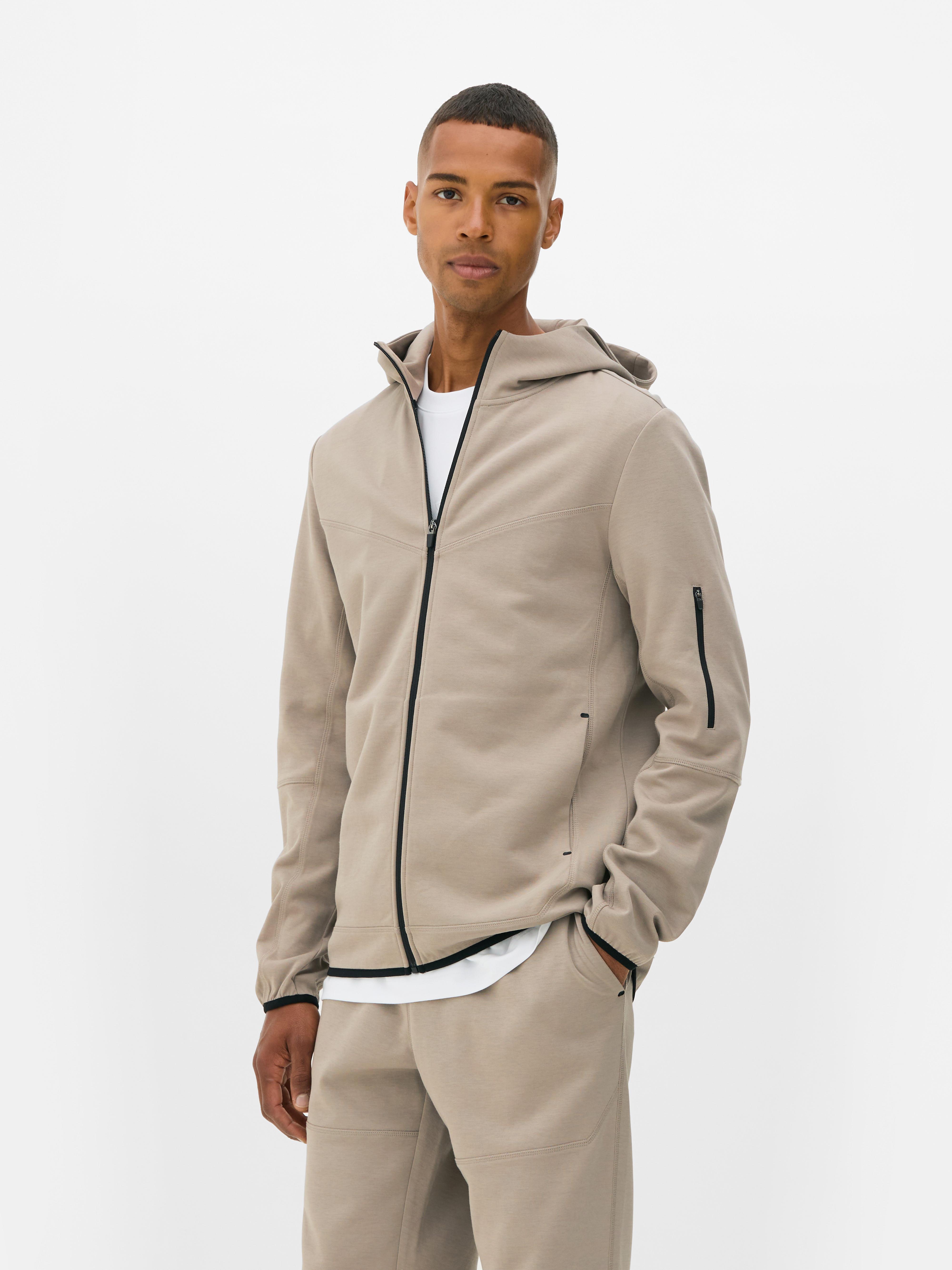 【STONE 】ORGANIC COTTON FLEECE HOOD SWEATSHIRT ZIPUP Unisex Organic Cotton Full Zip Hooded Sweatshirt – Sleeves