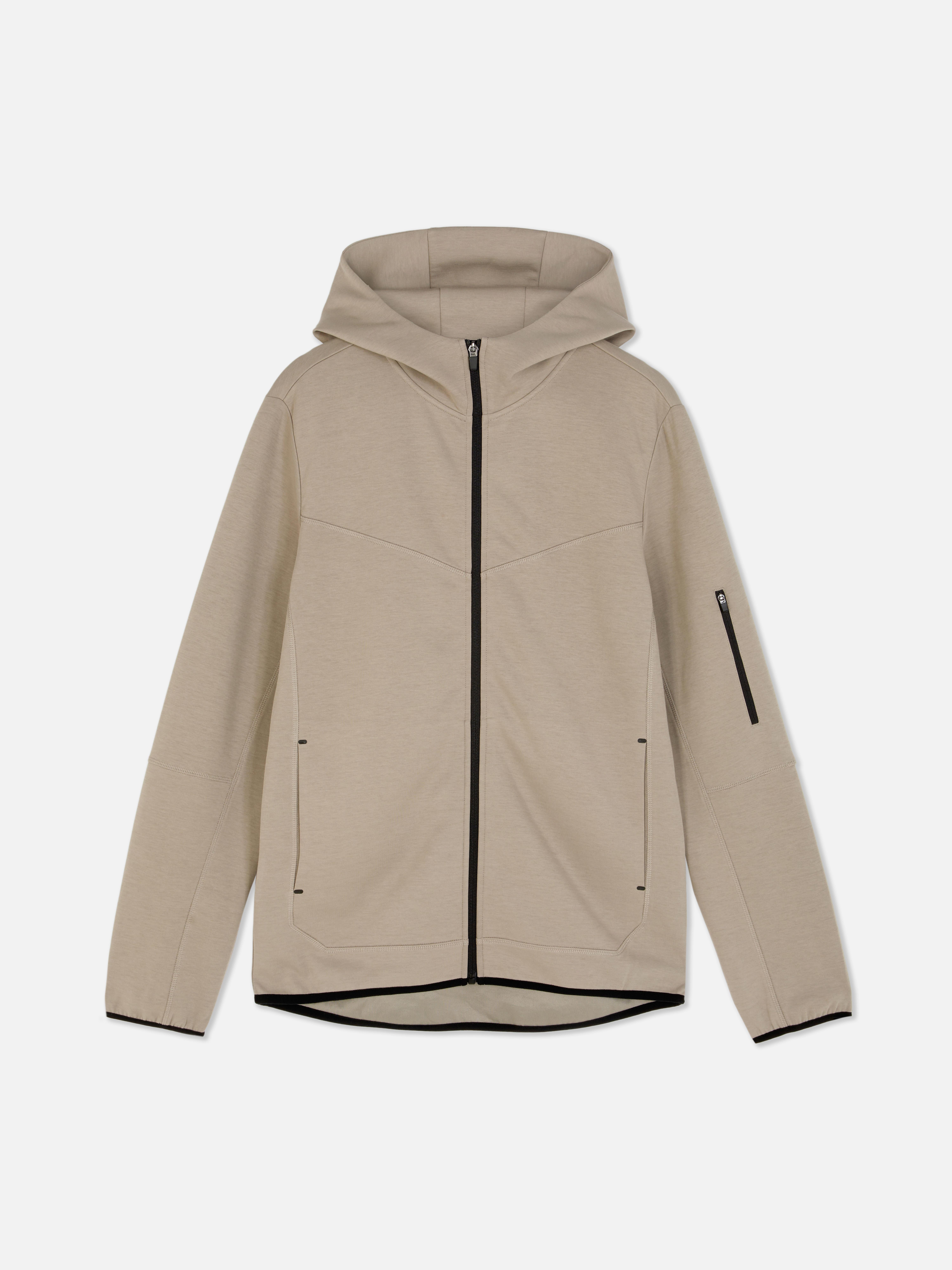【STONE 】ORGANIC COTTON FLEECE HOOD SWEATSHIRT ZIPUP Unisex Organic Cotton Full Zip Hooded Sweatshirt – Sleeves