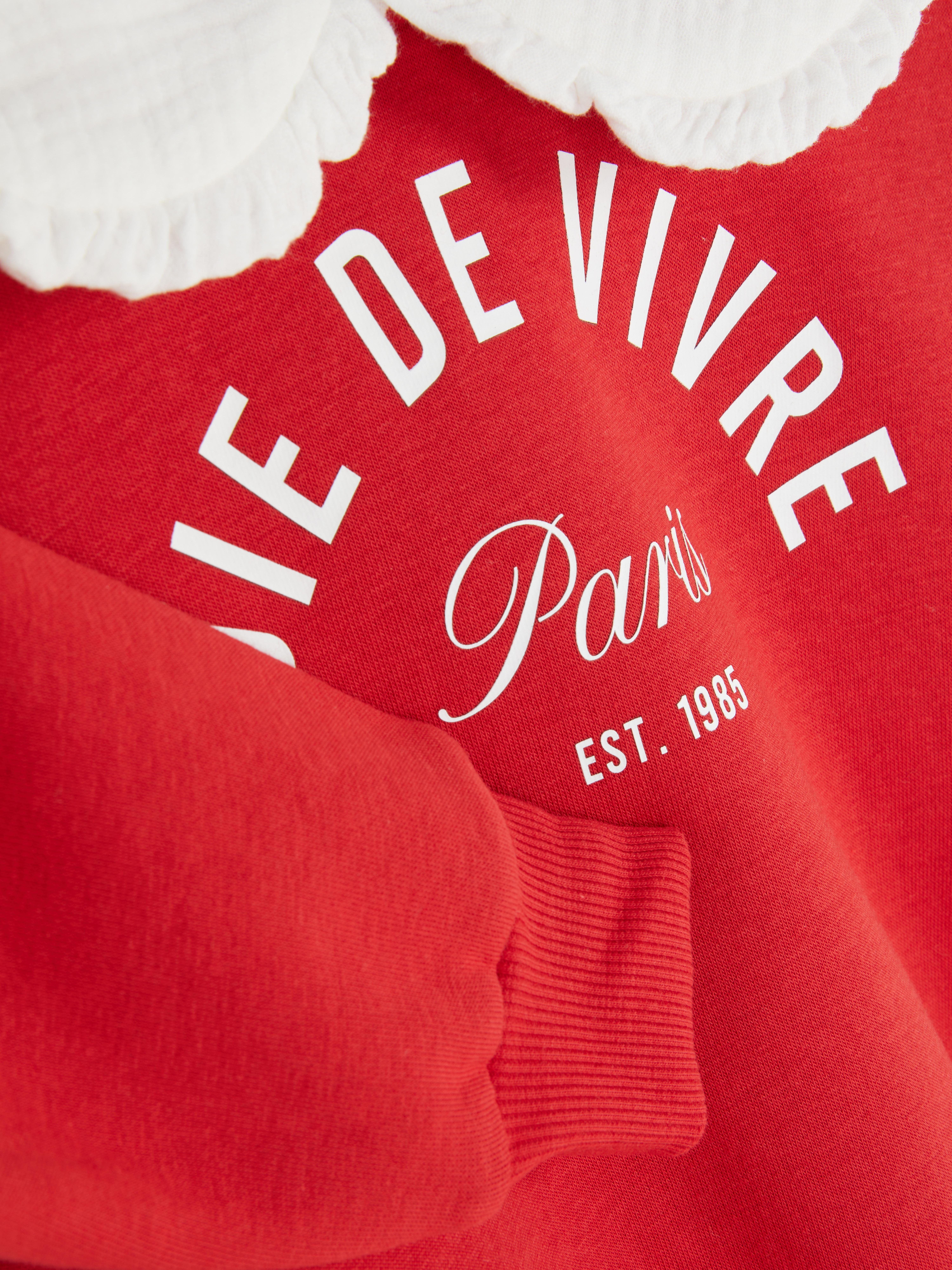 1.5-8yrs | Peter Pan Collar Graphic Sweatshirt