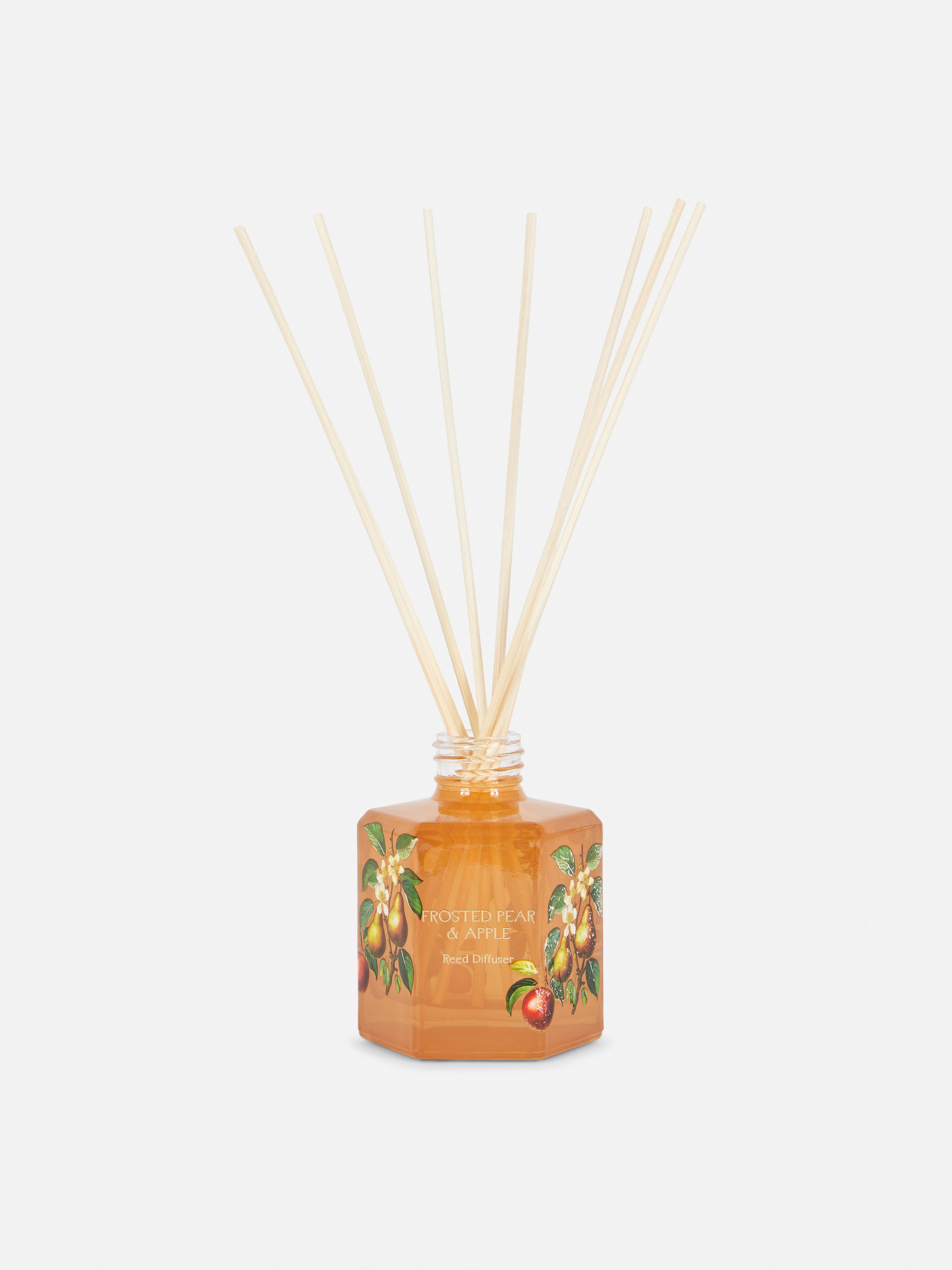 Winter Fruit Reed Diffuser In Hexagonal Glass Jar Mustard