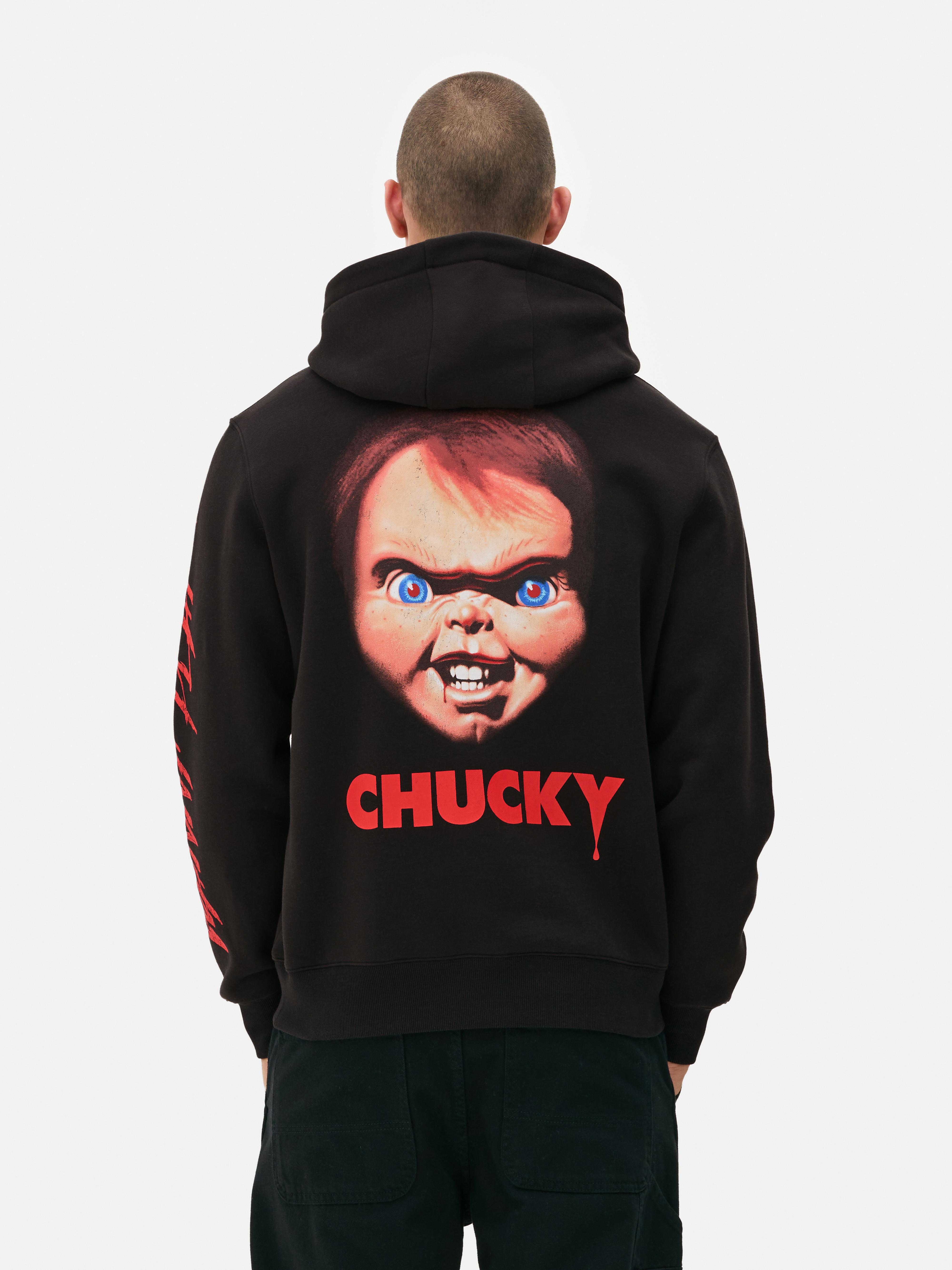 Chucky-mintás kapucnis pulóver