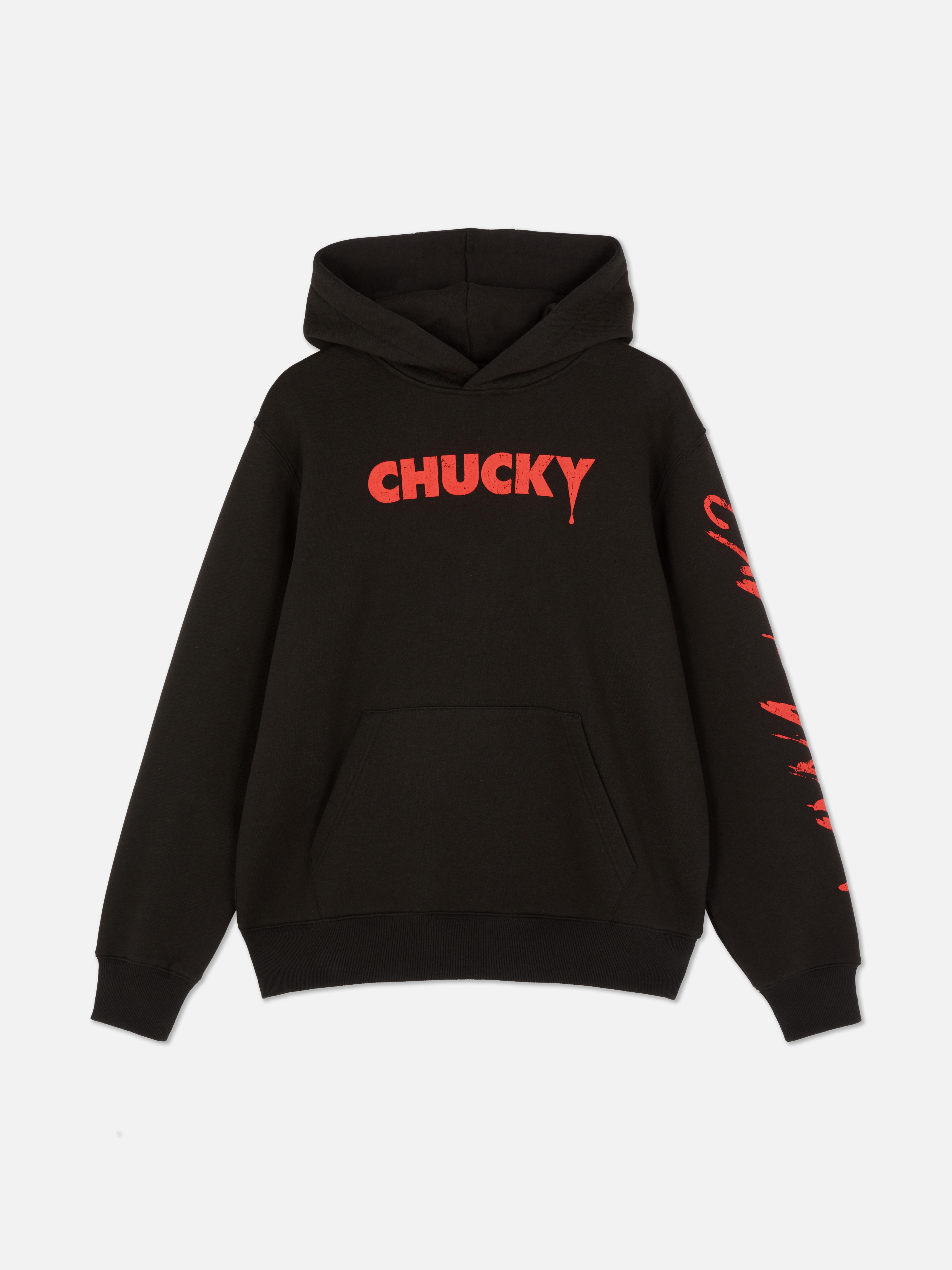 Chucky-mintás kapucnis pulóver