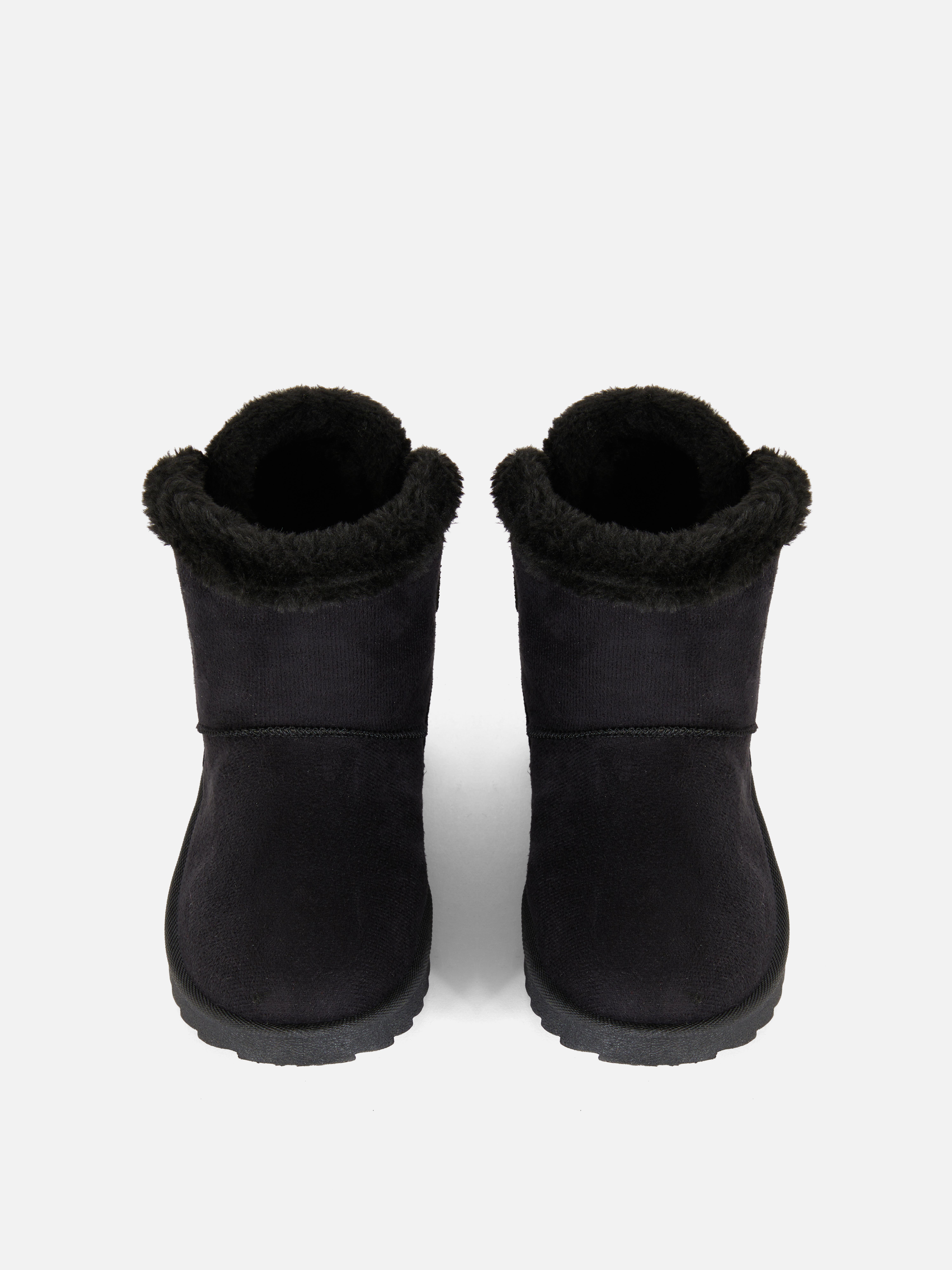 Bow Faux Fur Trim Ankle Boots