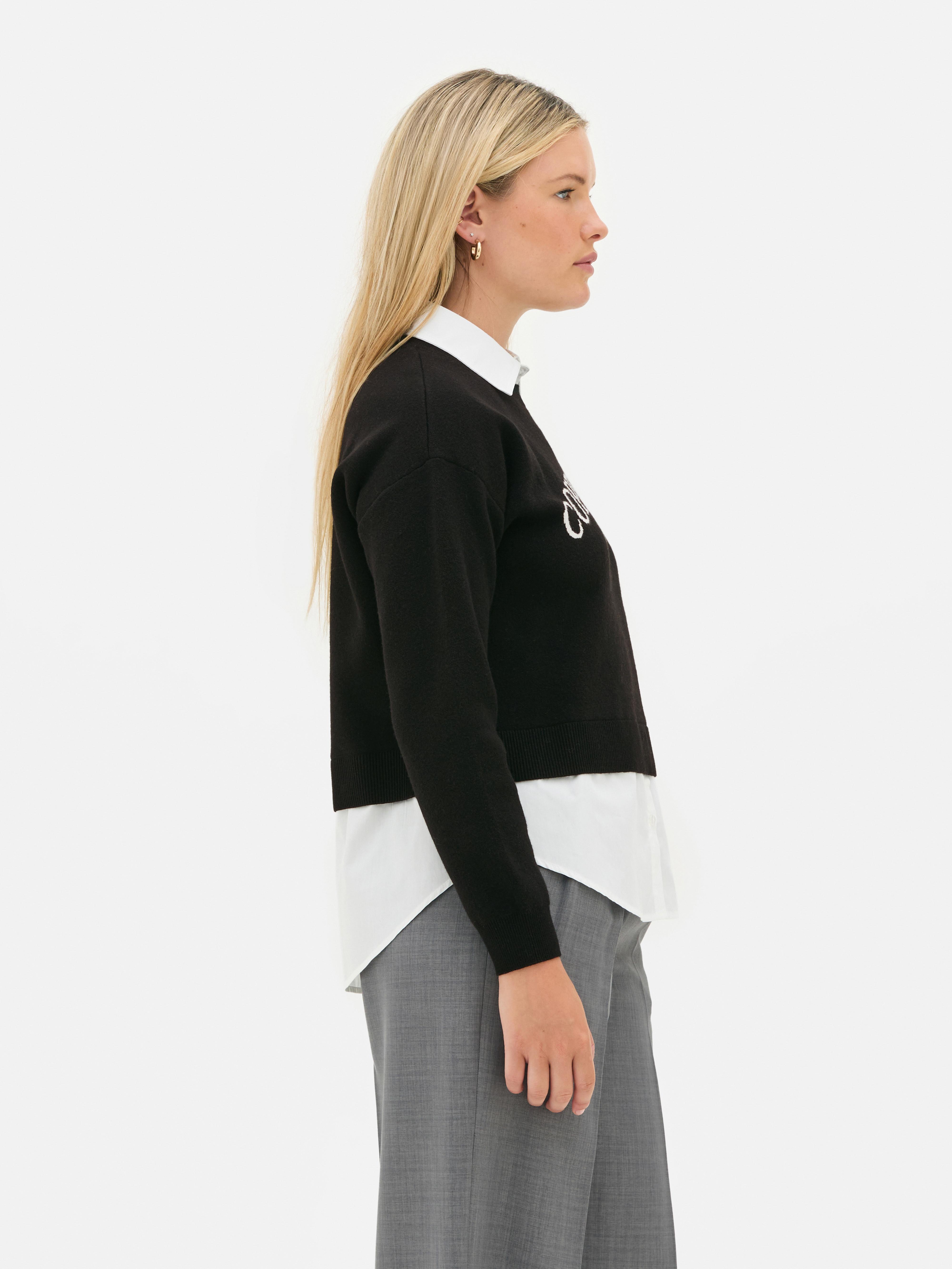 2 In 1 Slogan Sweater