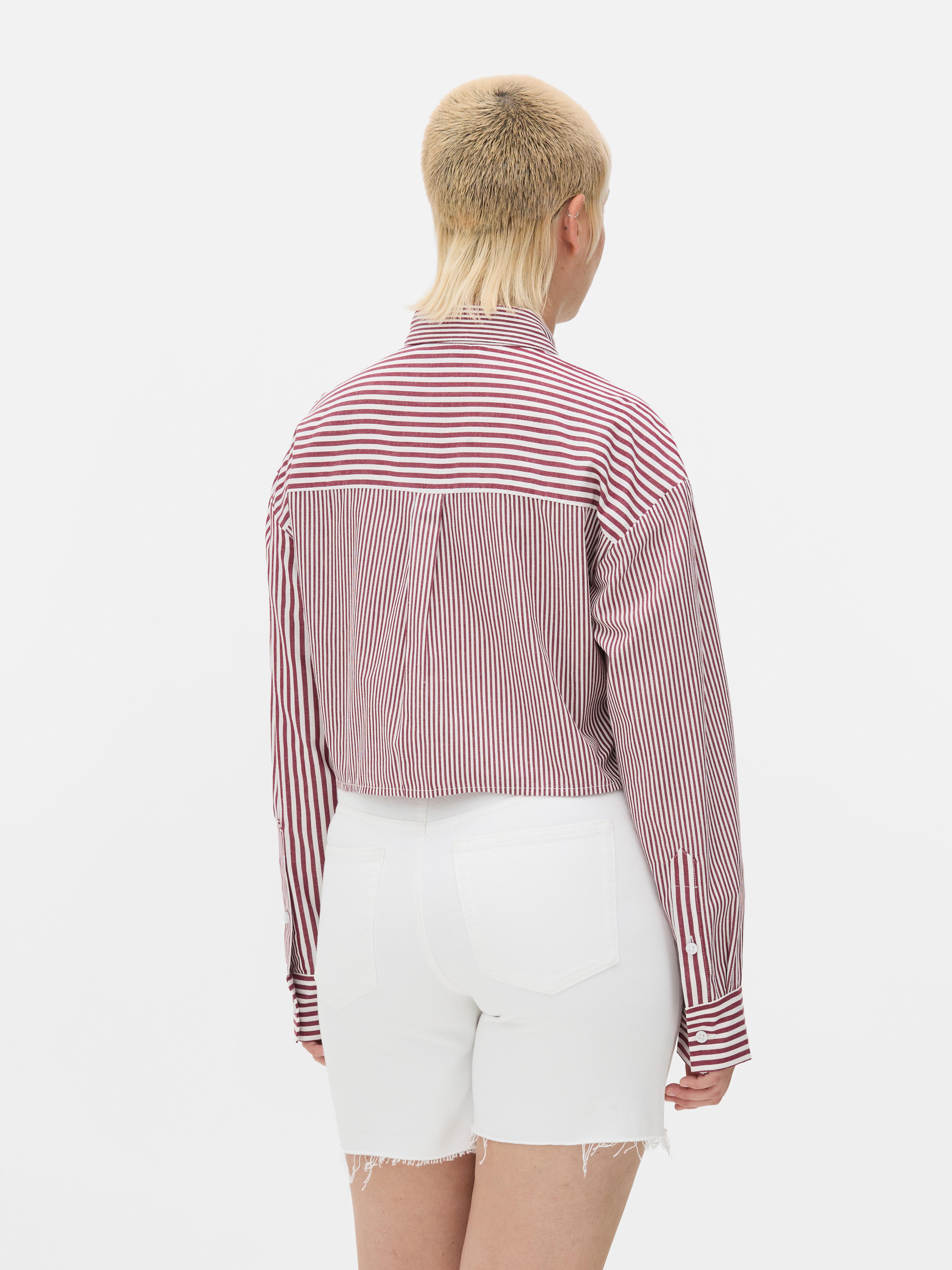 Camisa utilitária riscas curta