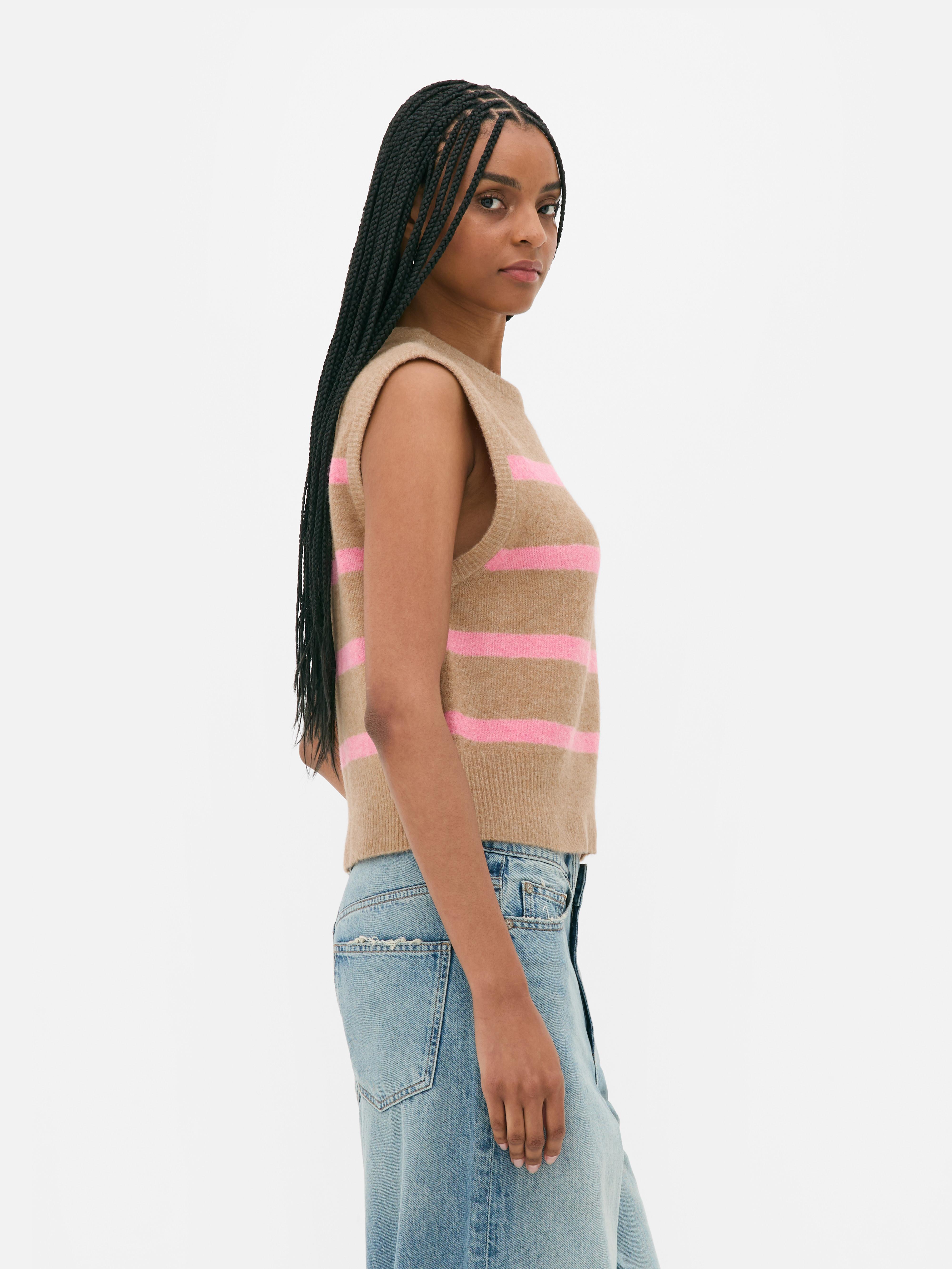 Tanktop met contrasterende strepen