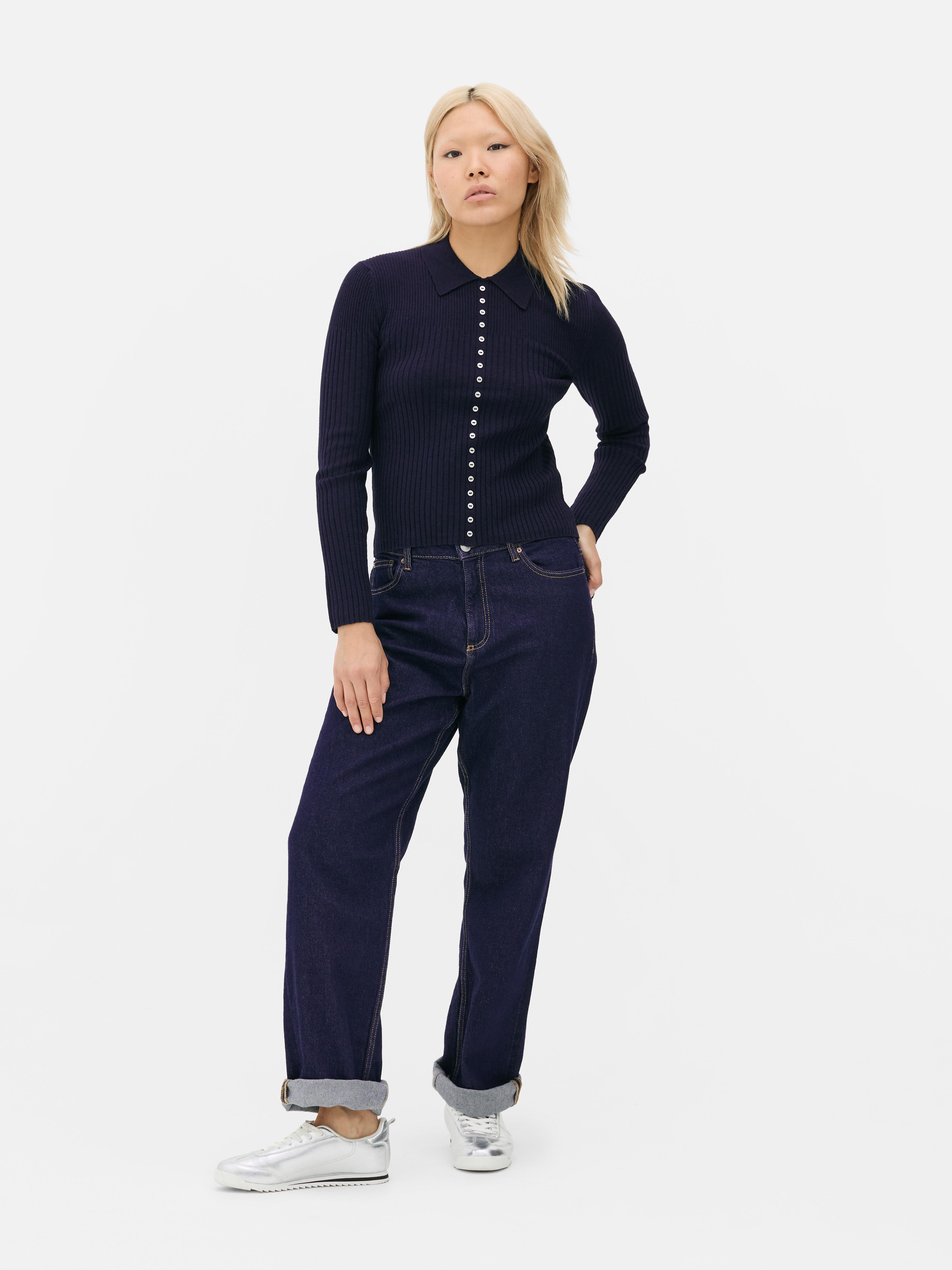 Gilet côtelé boutonné avec col
