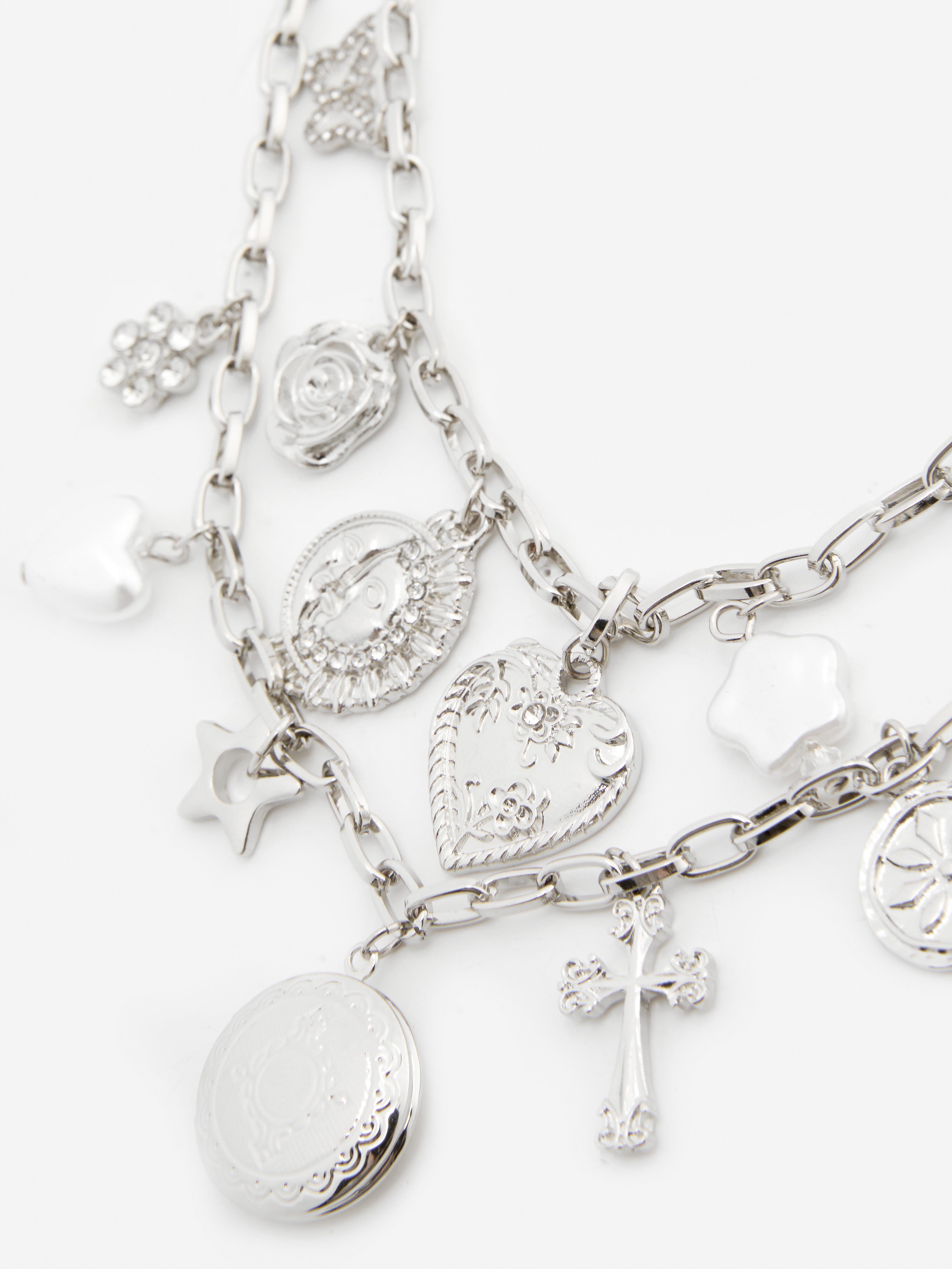 Double Chain Charm Necklace