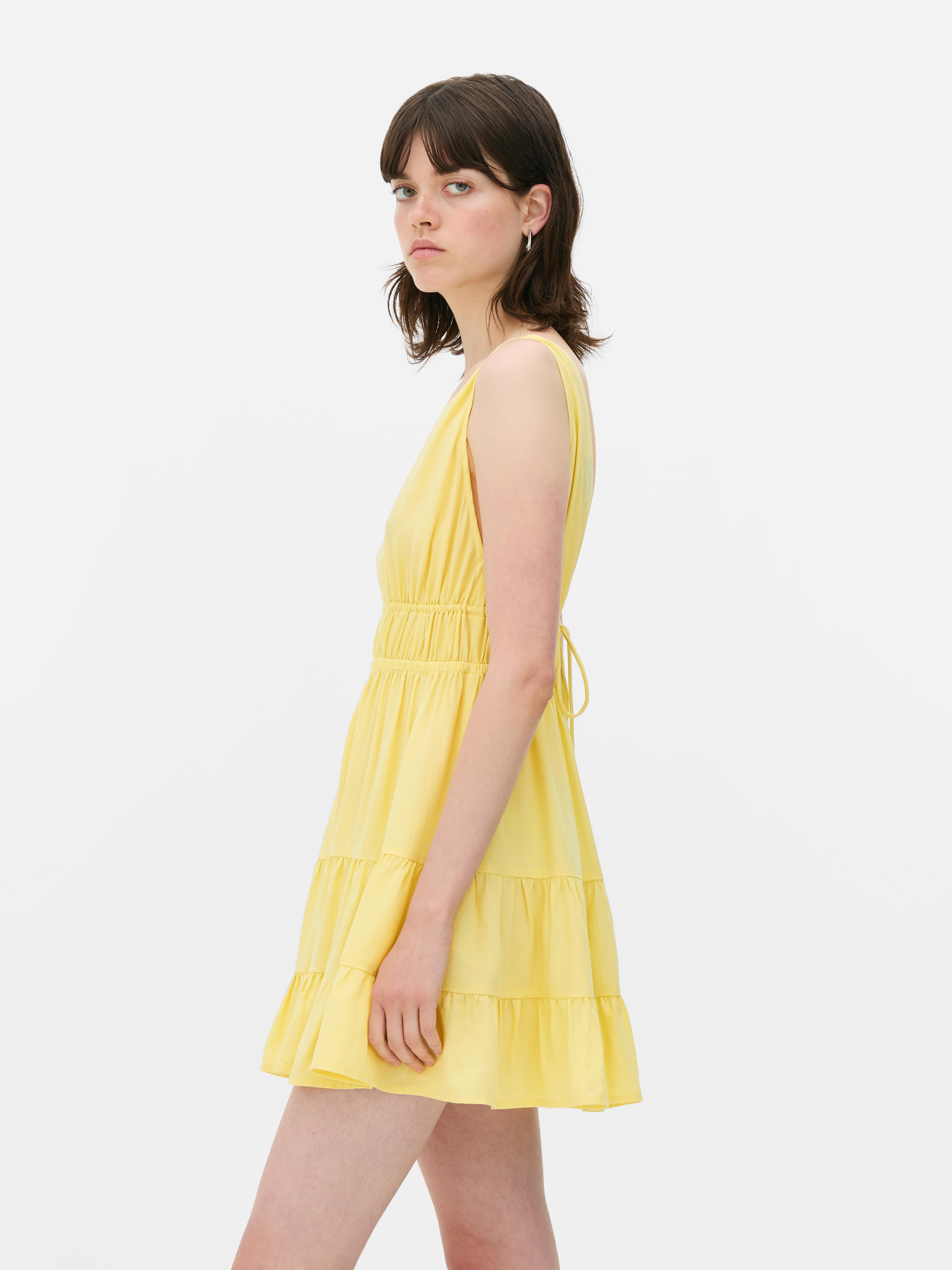 V-Neck Crepe Mini Dress