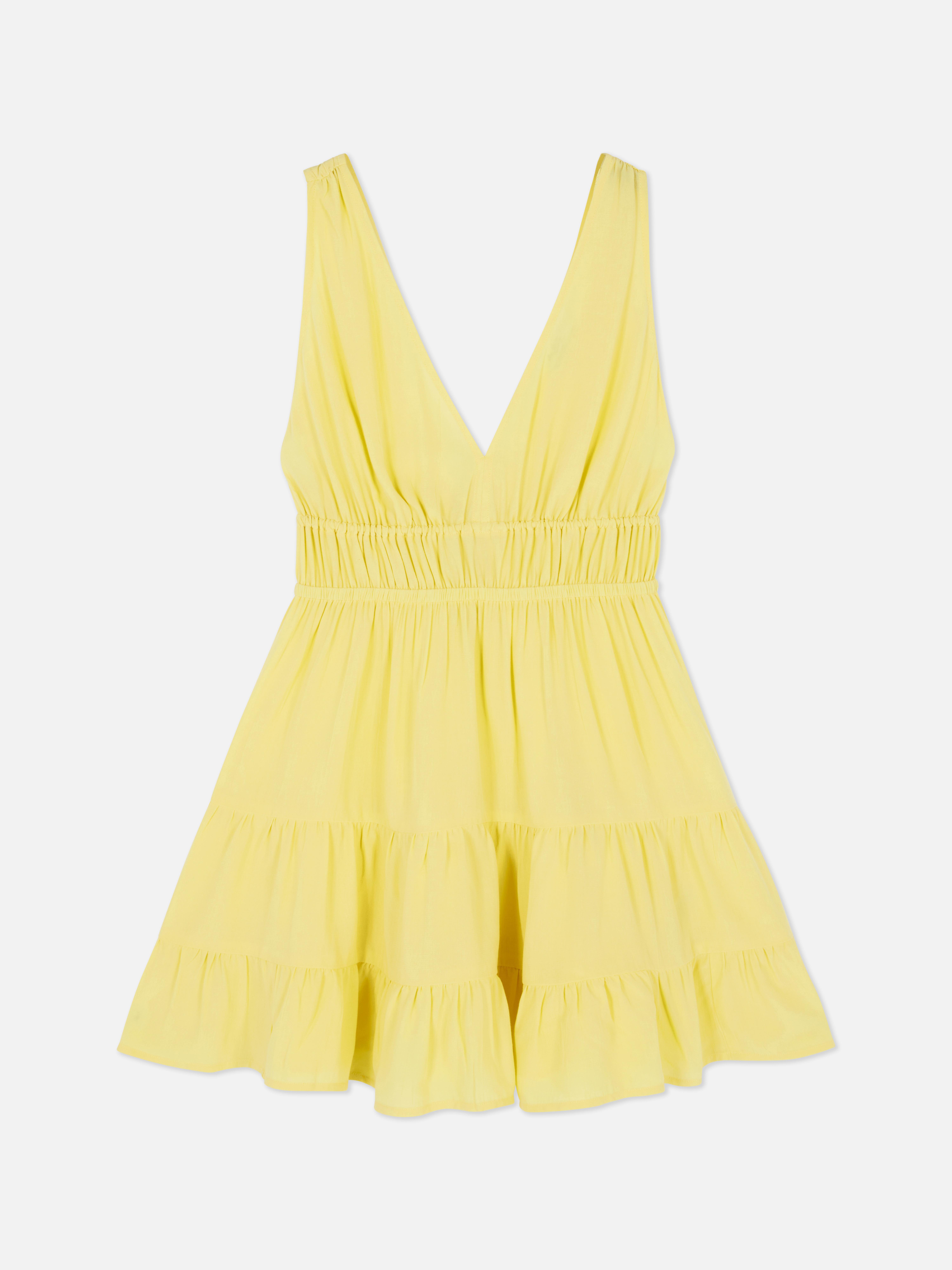 V-Neck Crepe Mini Dress