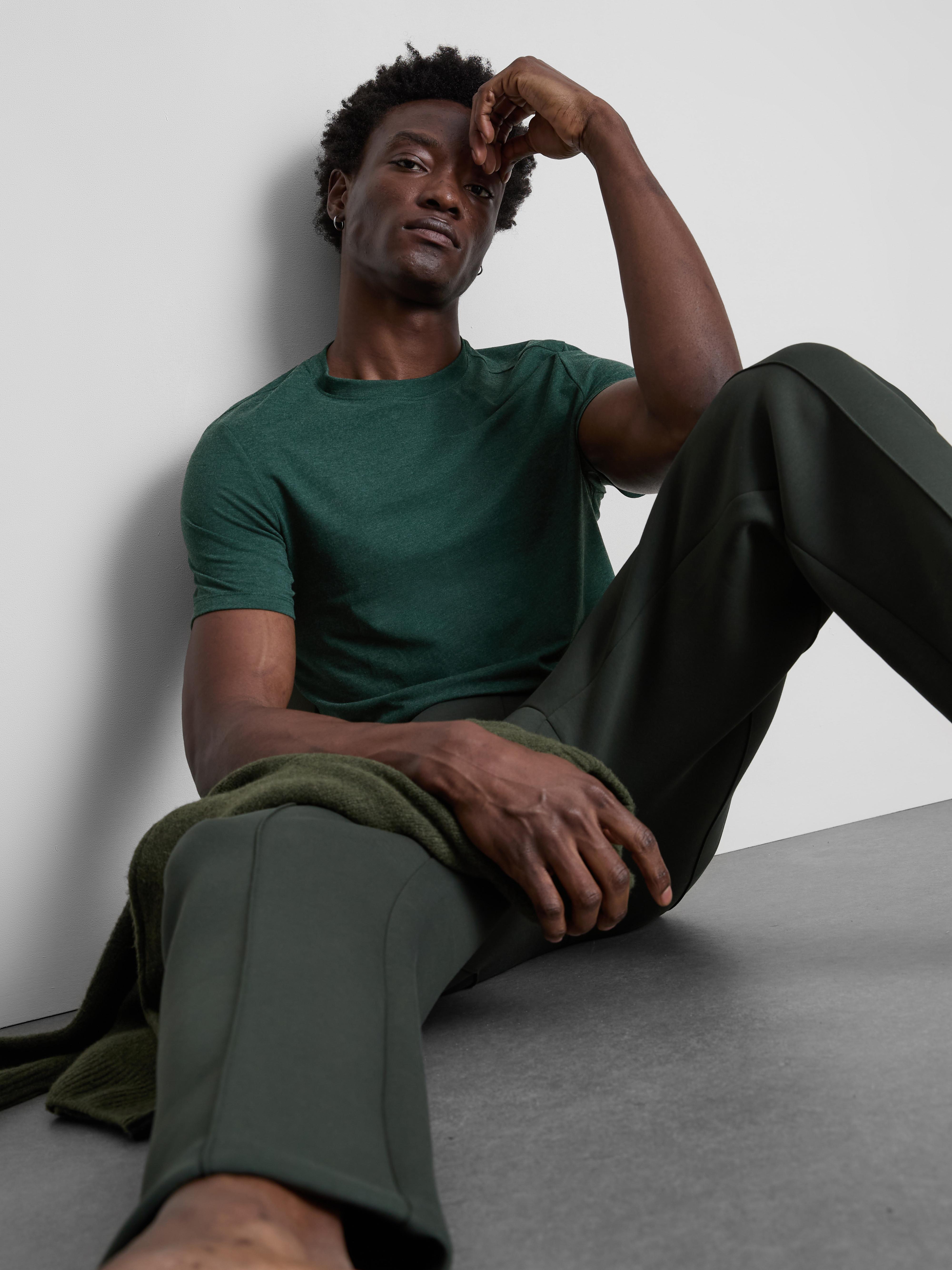 Men's Dark Green Slim Fit T-Shirt