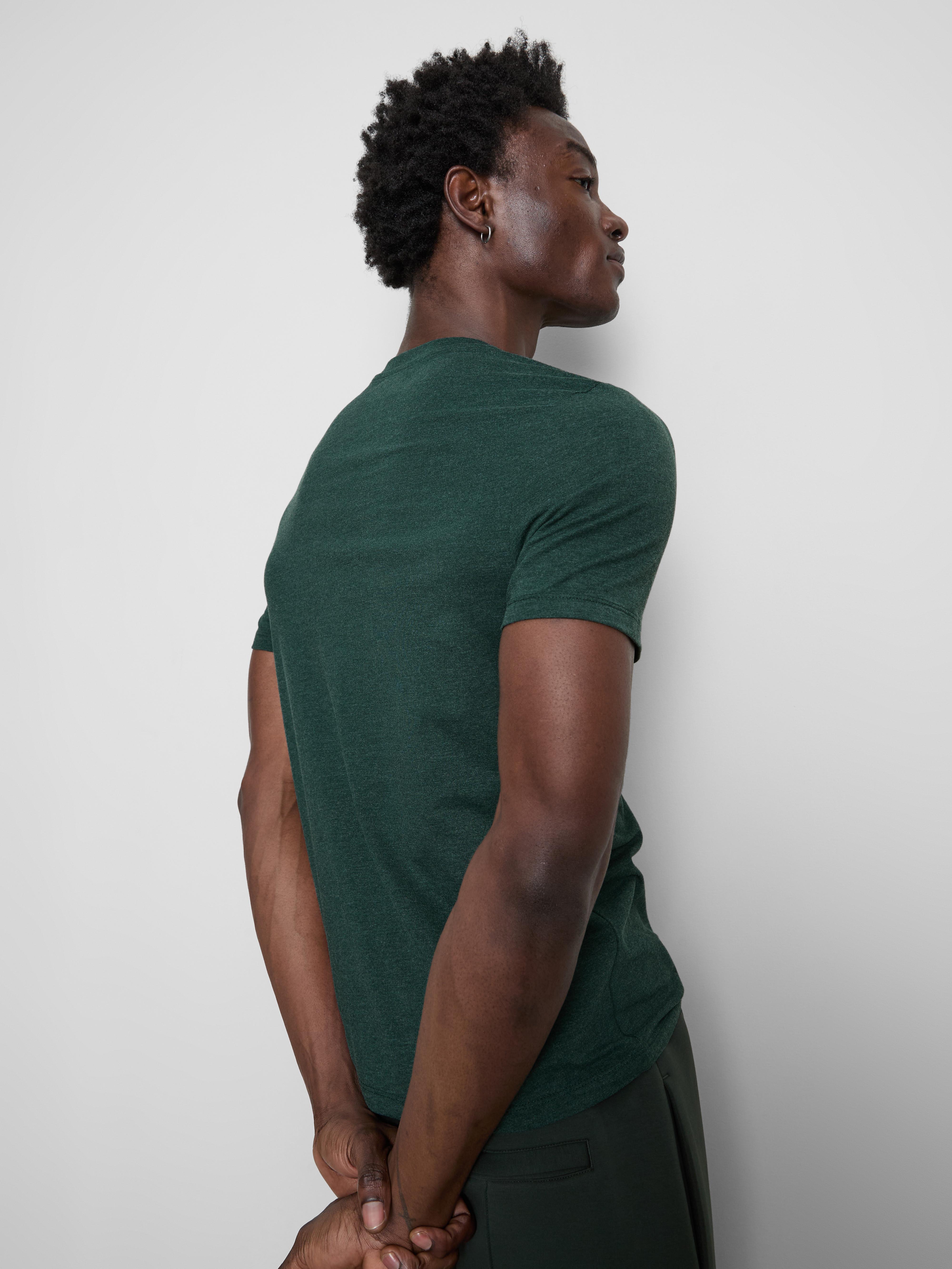 Men's Dark Green Slim Fit T-Shirt