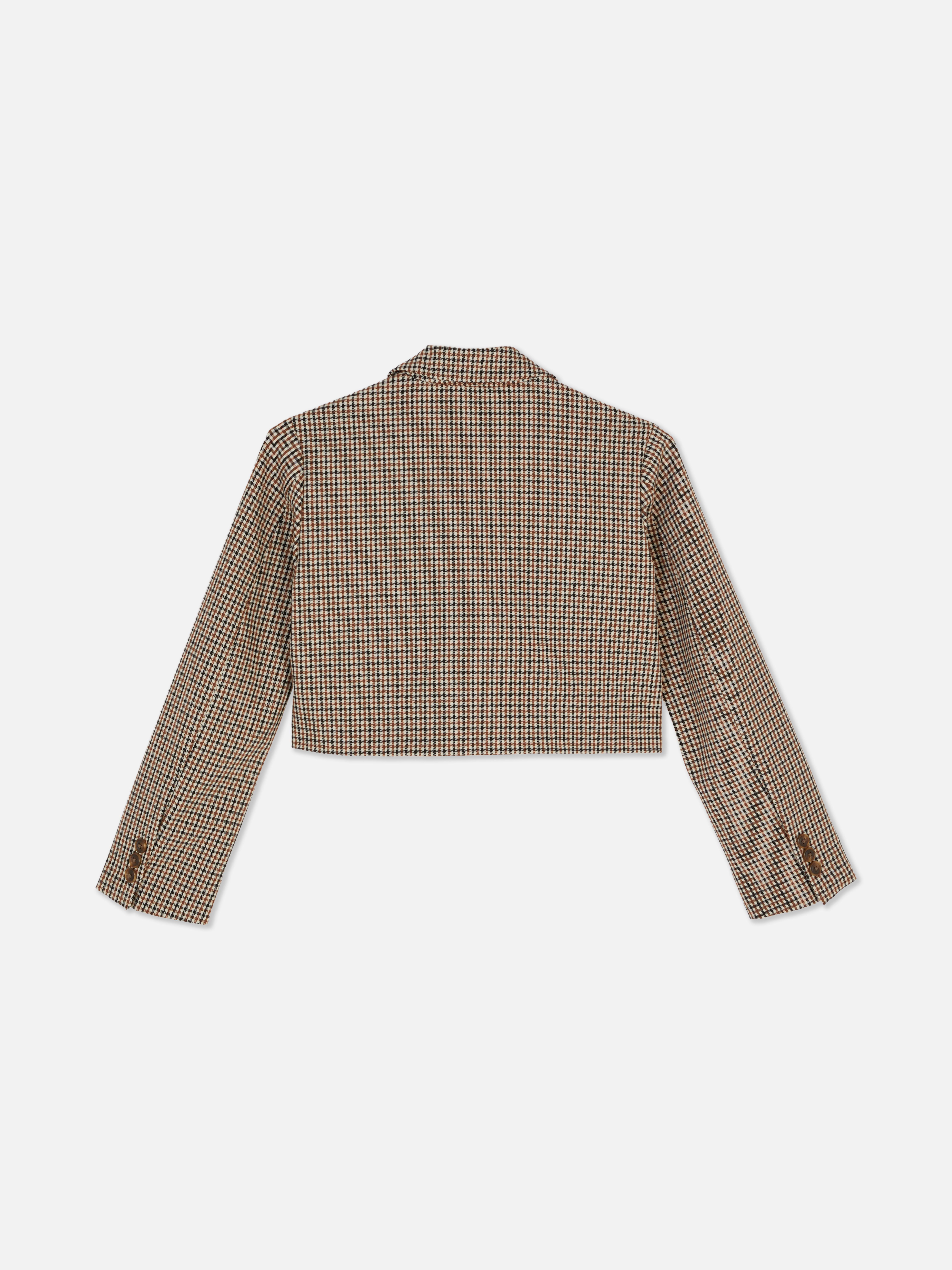 Kurzer, einreihiger Blazer mit Karos