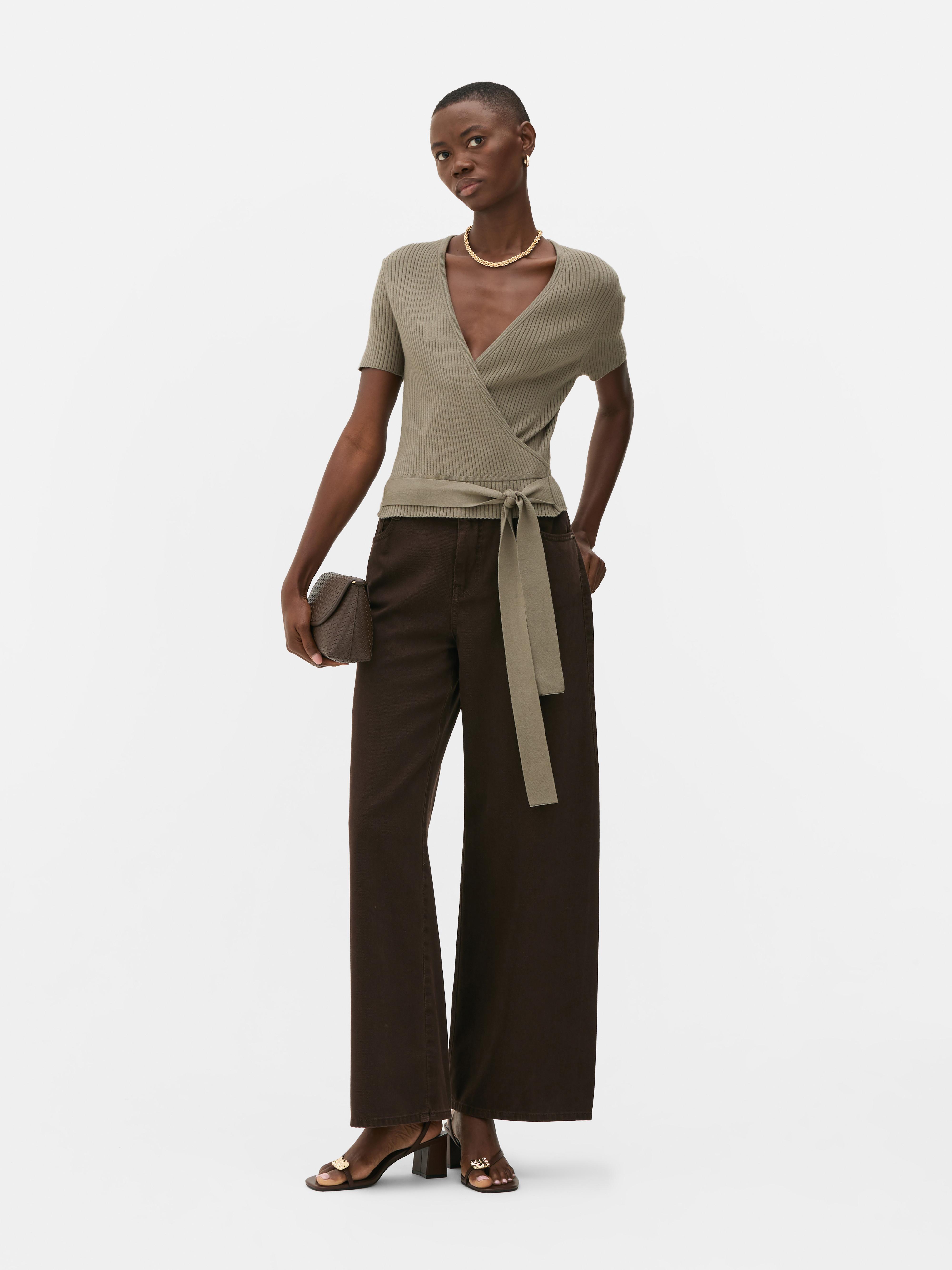 Ribbed Wrap Top