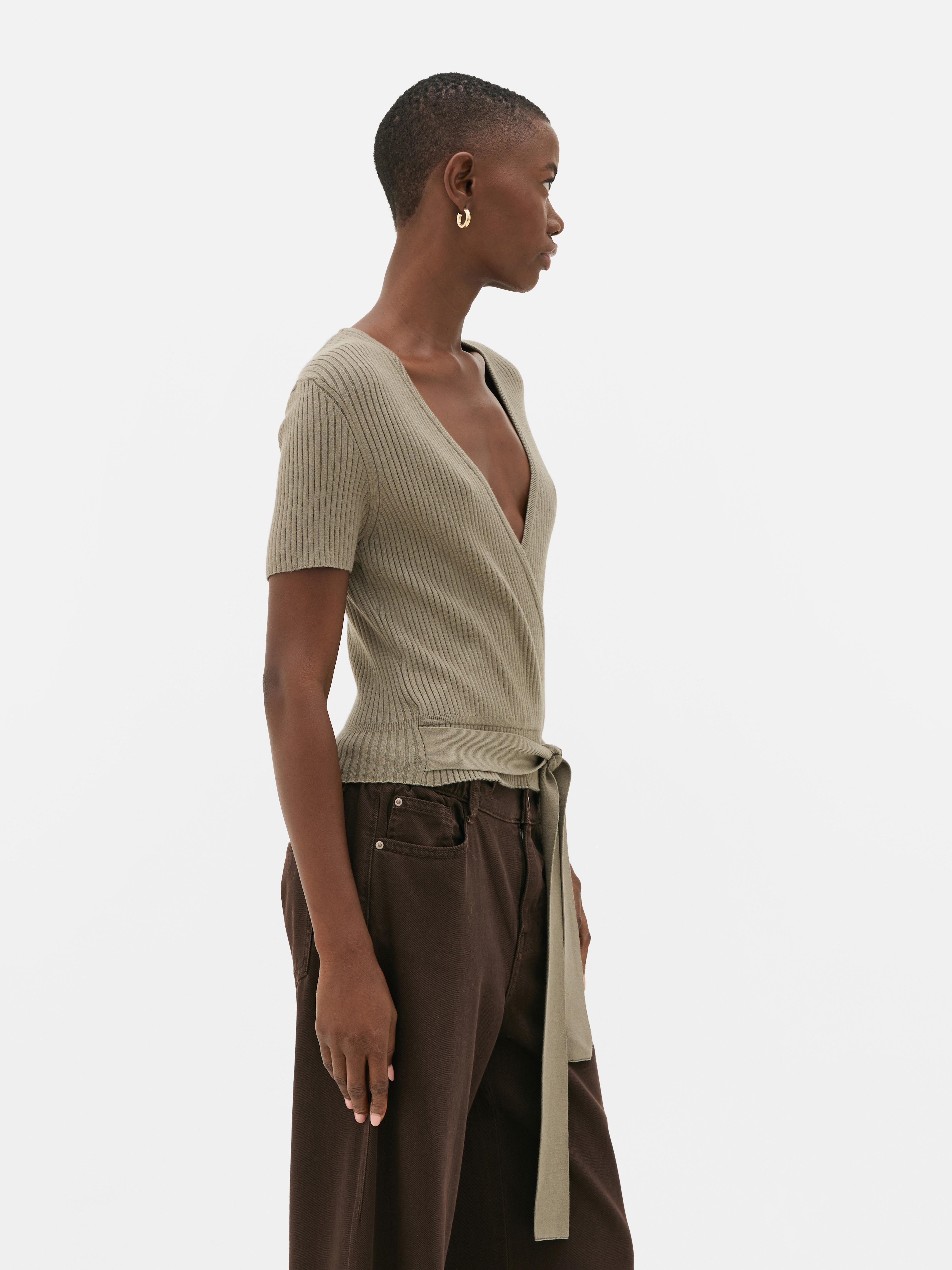 Ribbed Wrap Top