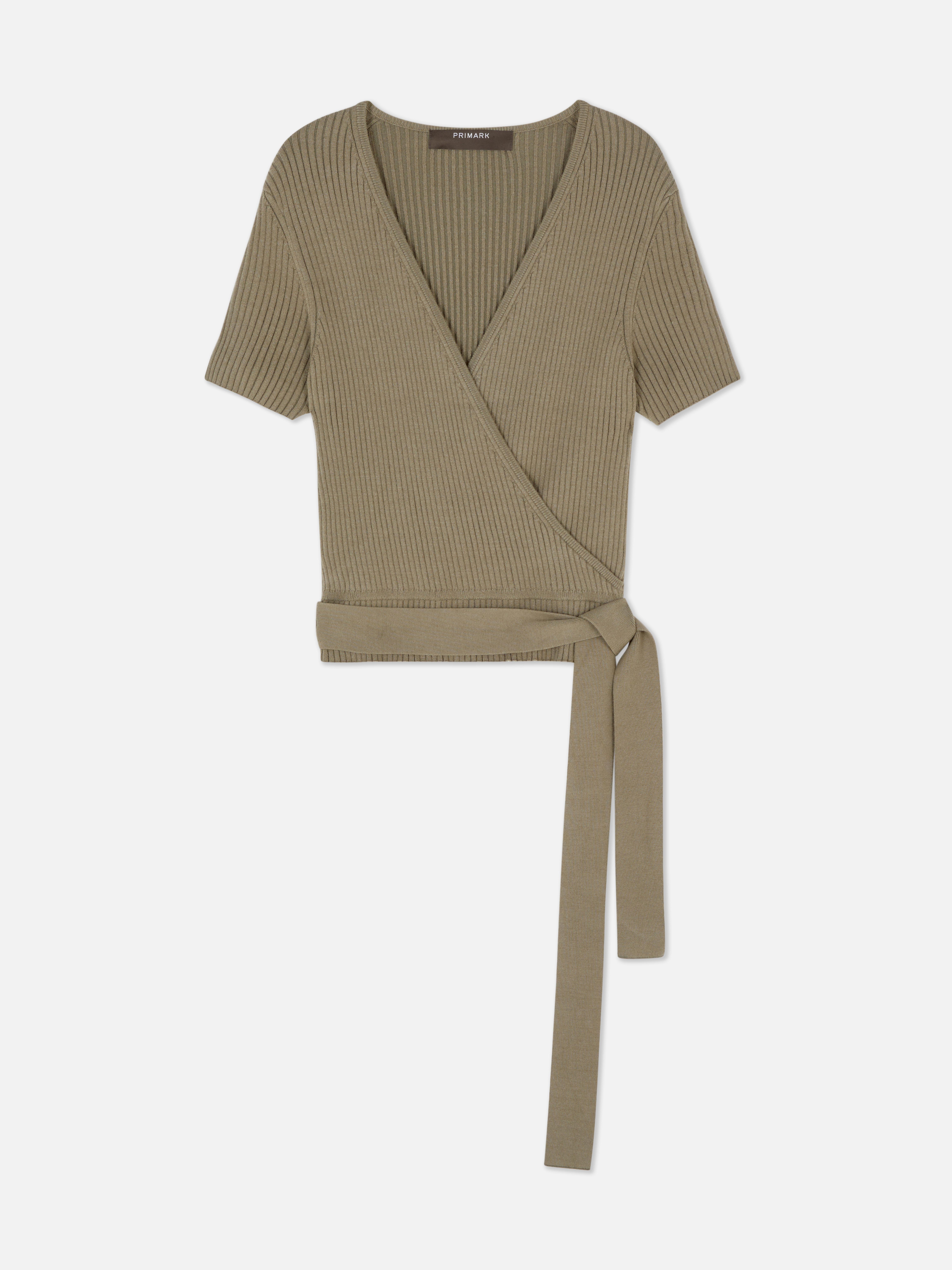 Ribbed Wrap Top