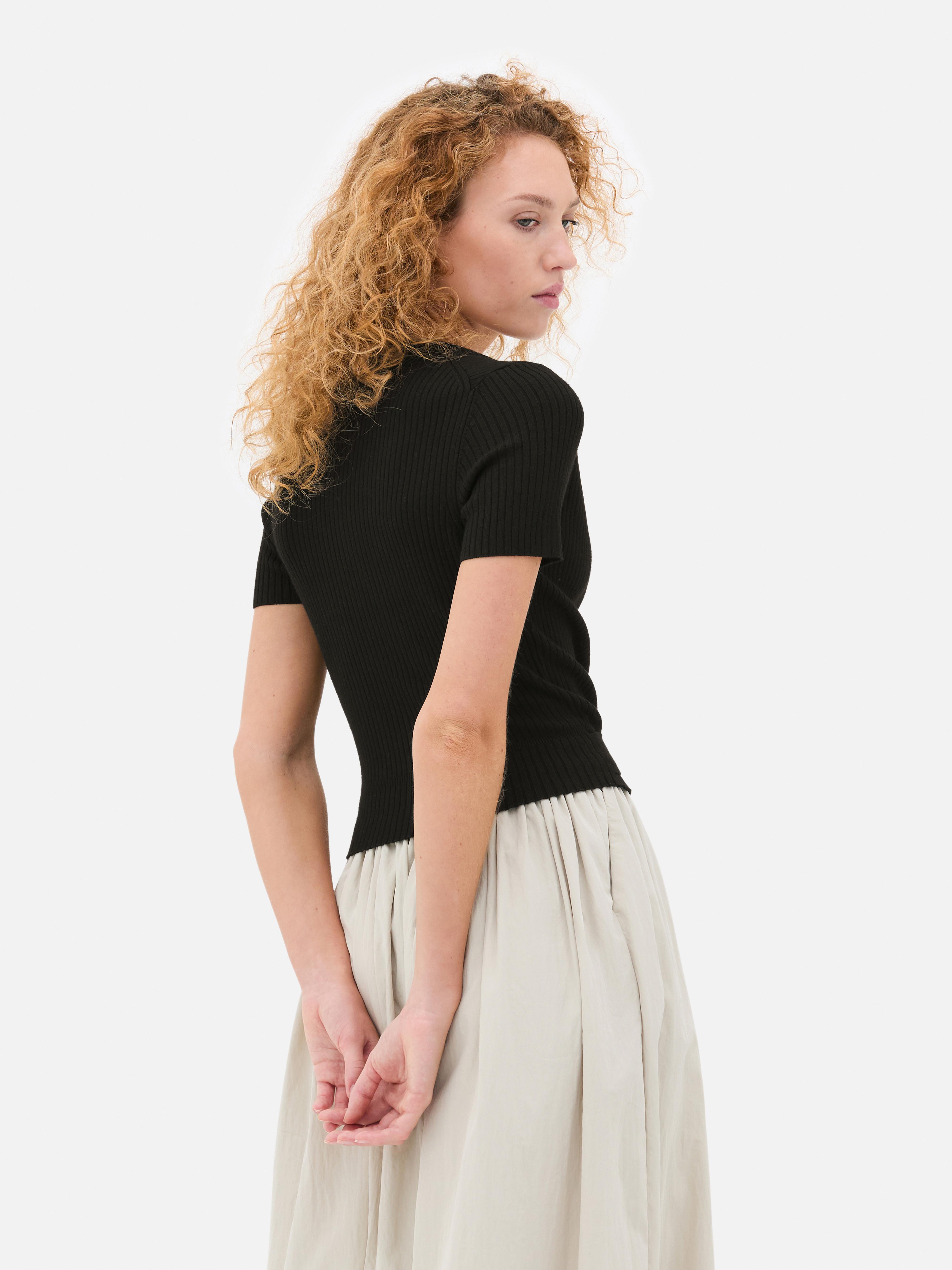 Ribbed Wrap Top