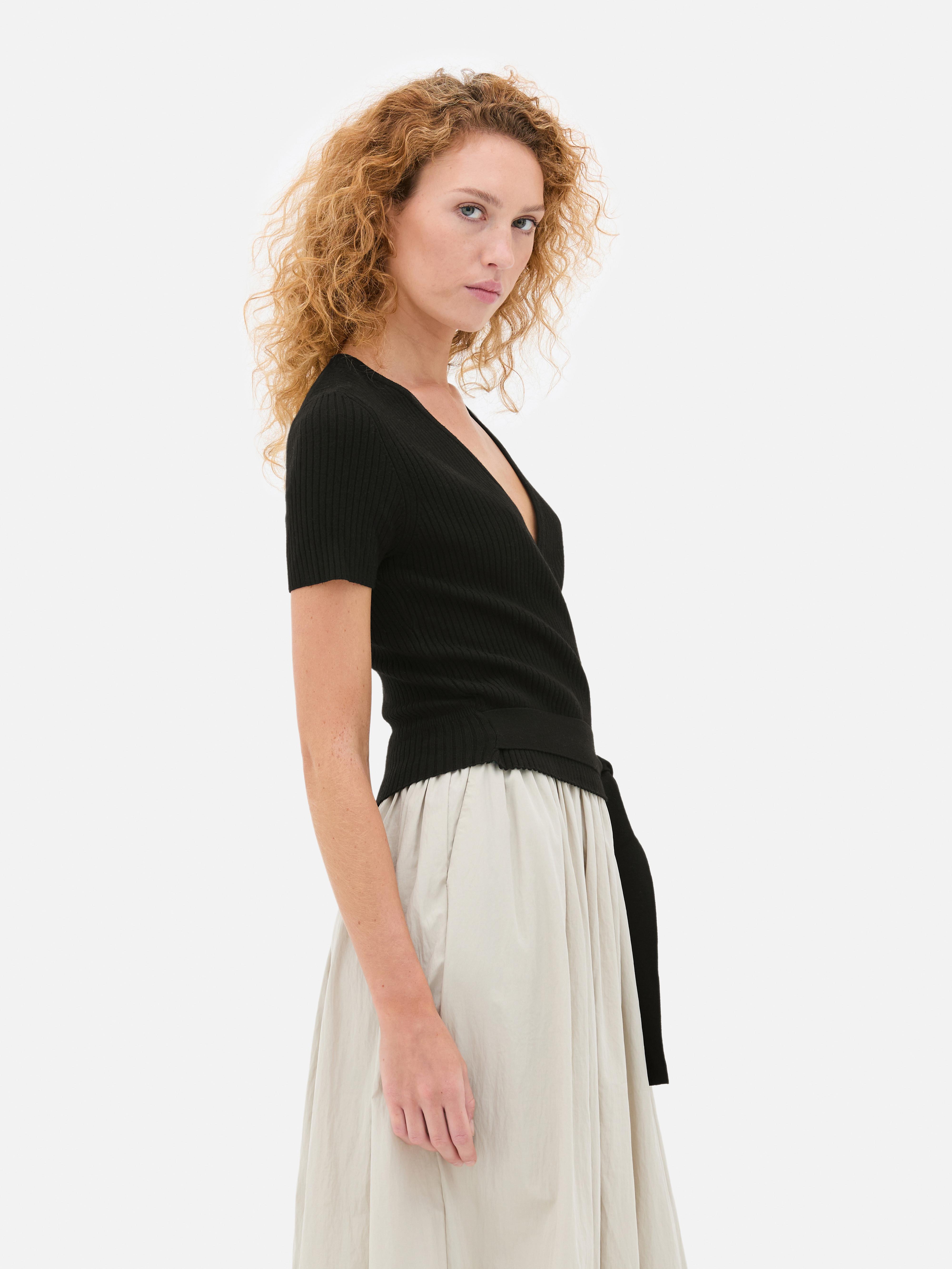 Ribbed Wrap Top
