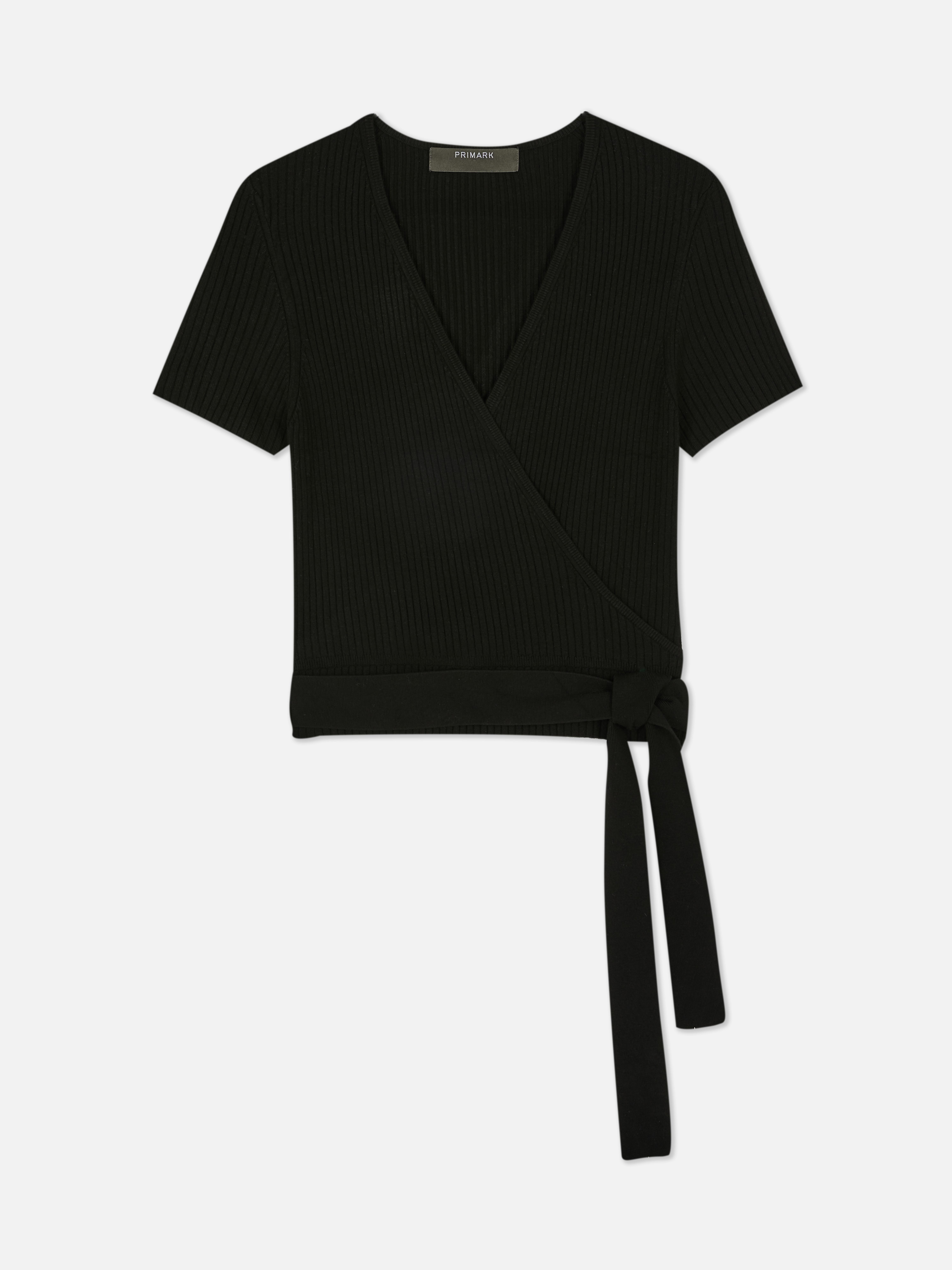 Ribbed Wrap Top