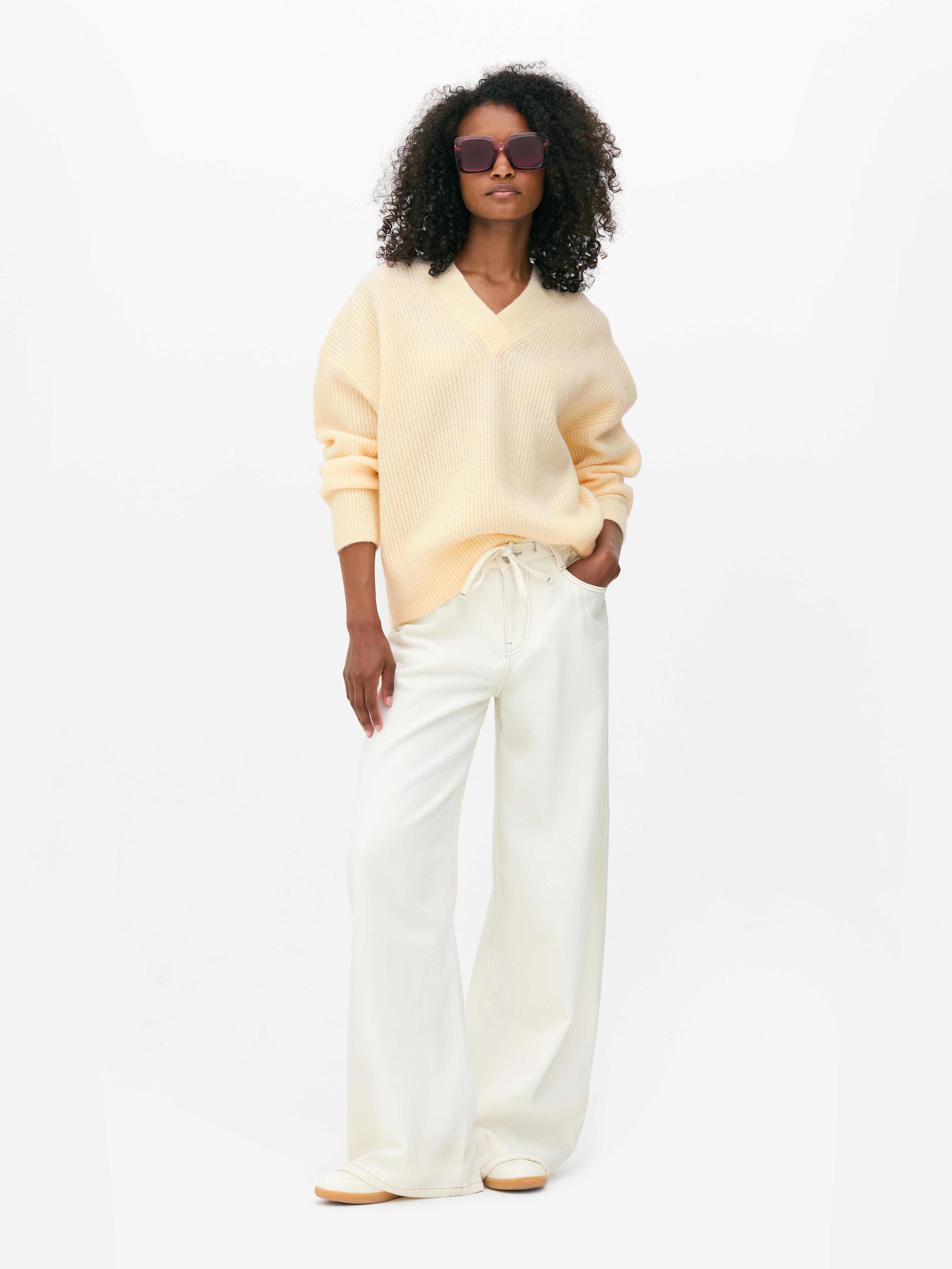 Ribbed V-Neck Sweater