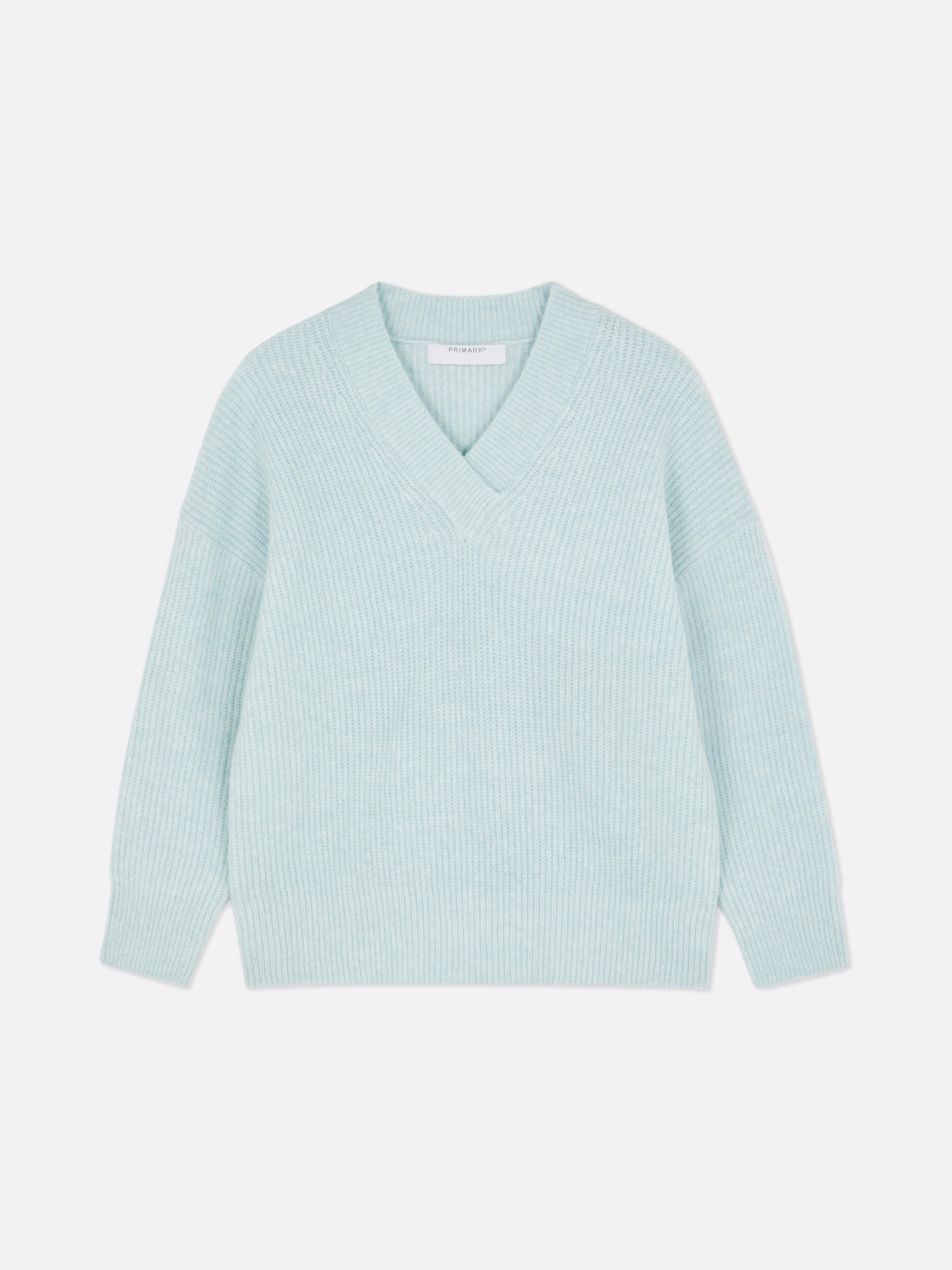 Pull côtelé à col en V