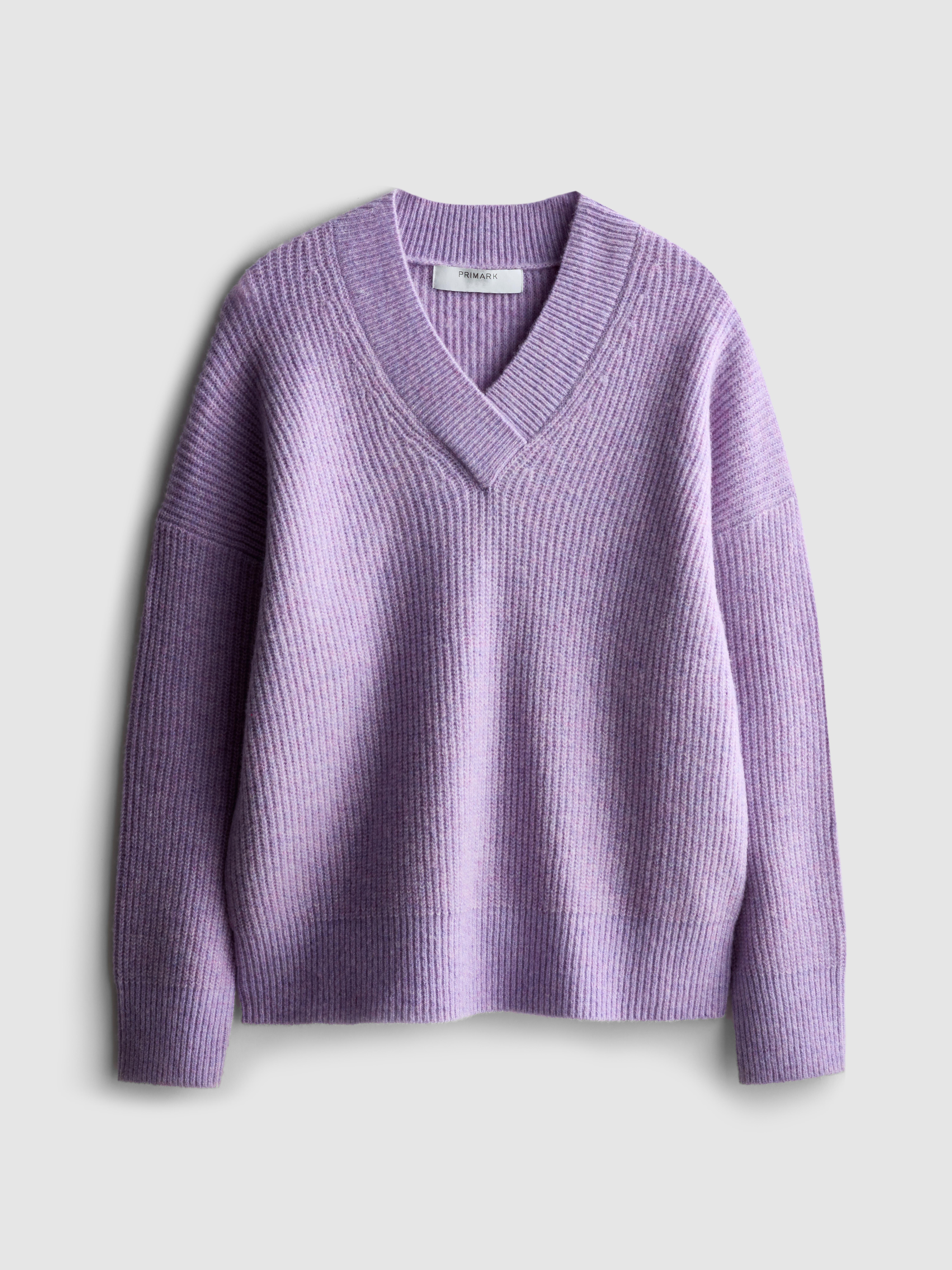 Pull côtelé à col en V