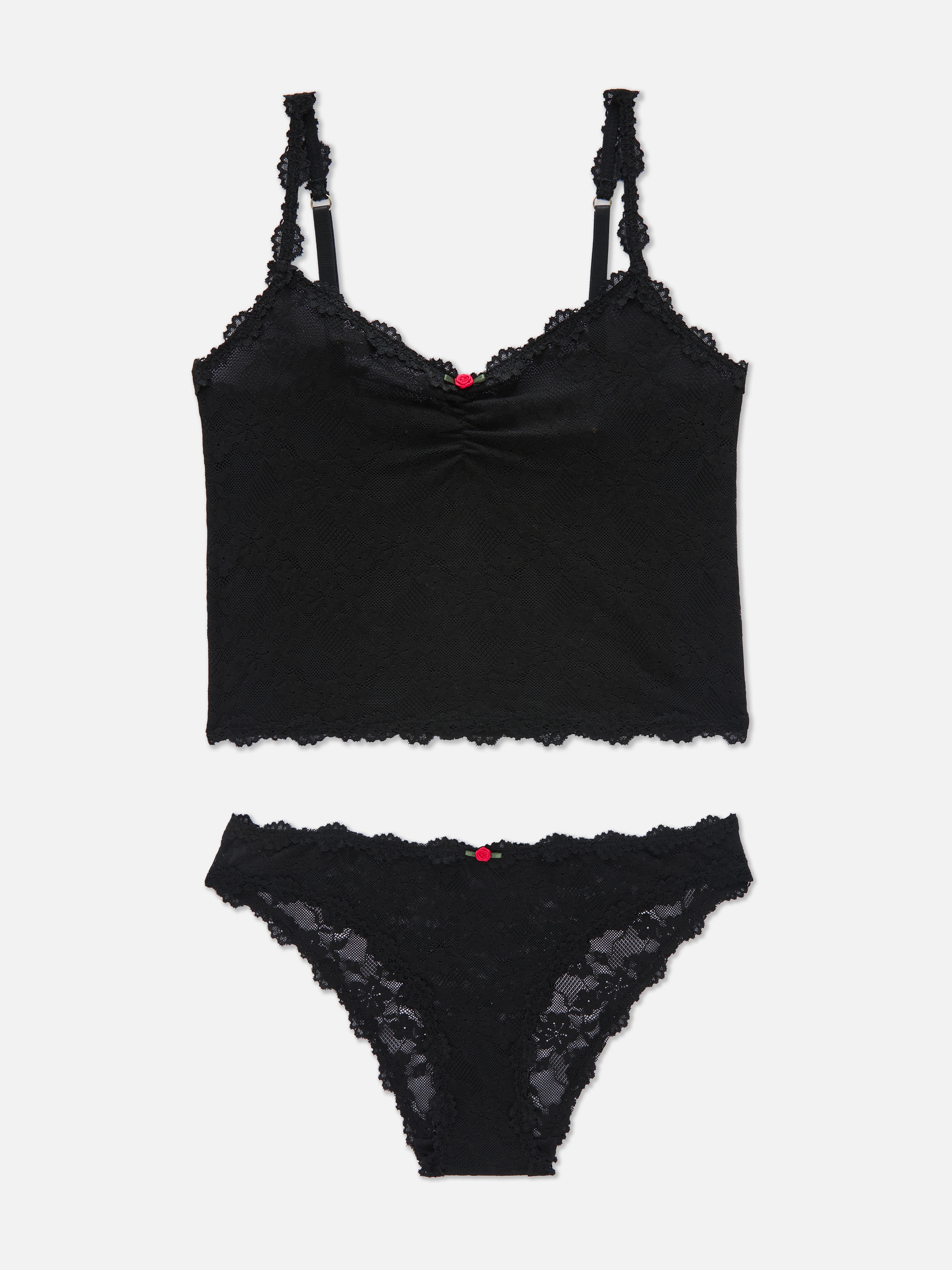 Completo intimo con canotta in pizzo