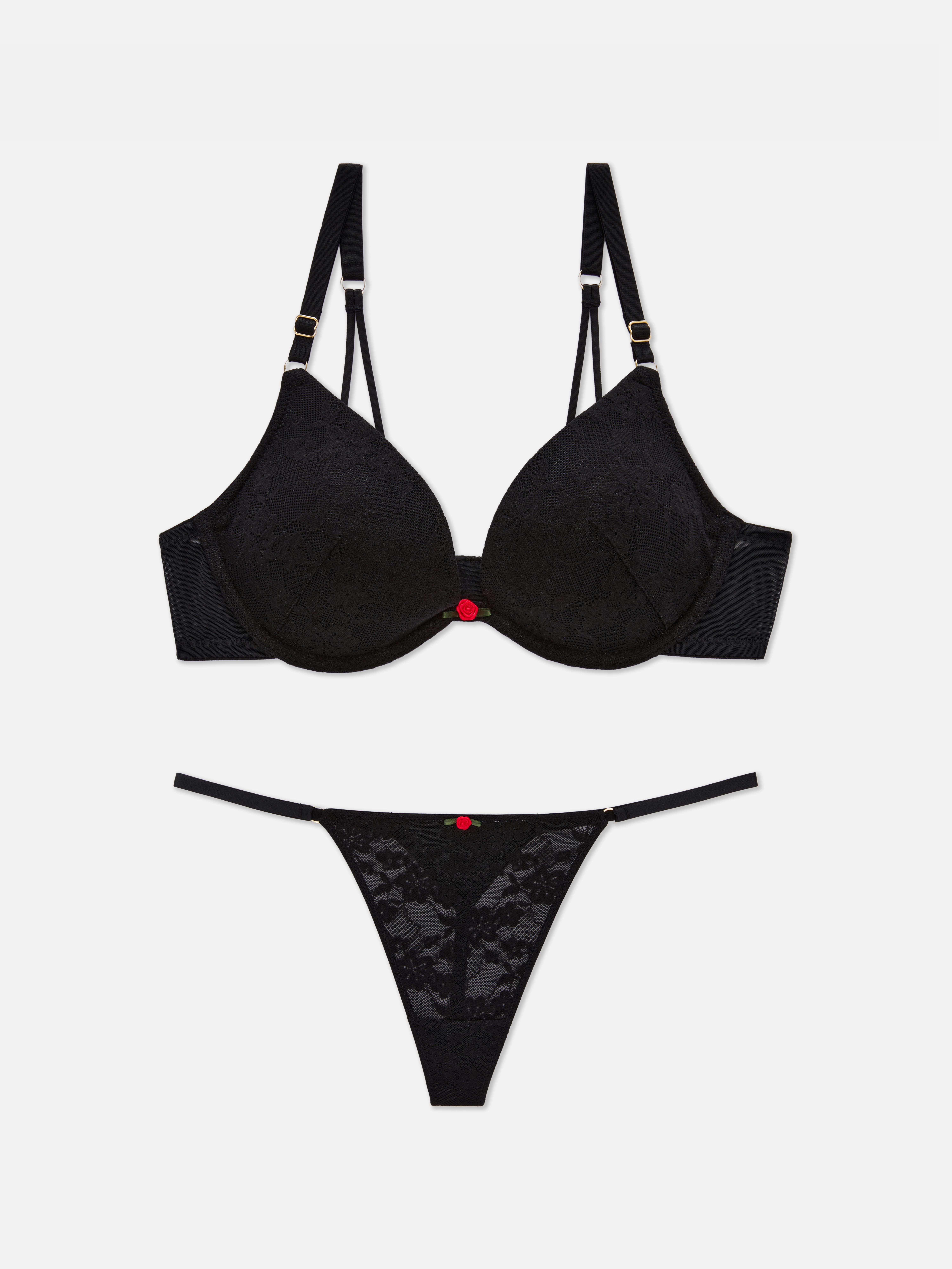 Lace Push Up Underwear Set