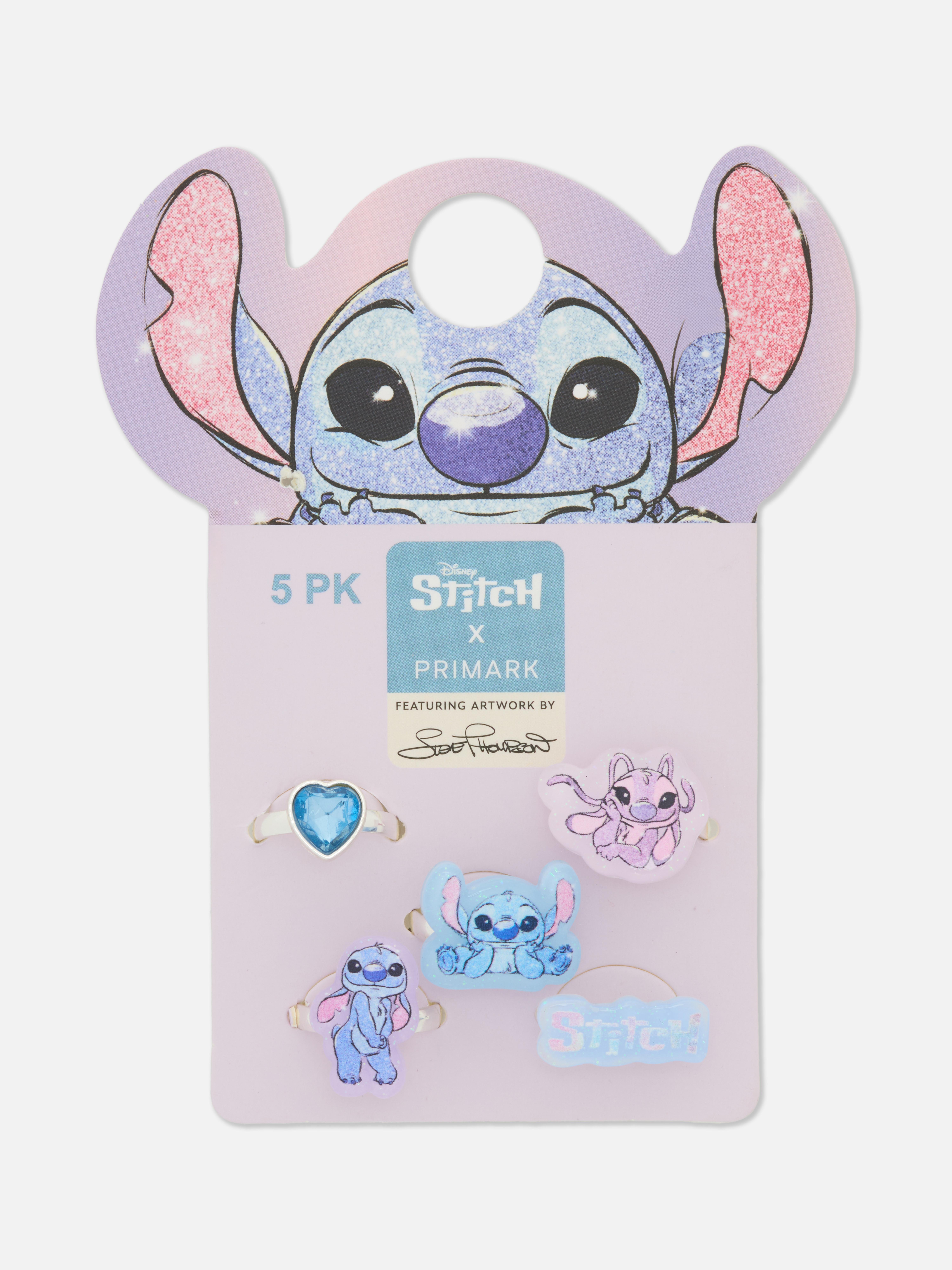 Set de 5 inele cu talismane Stitch de la Disney