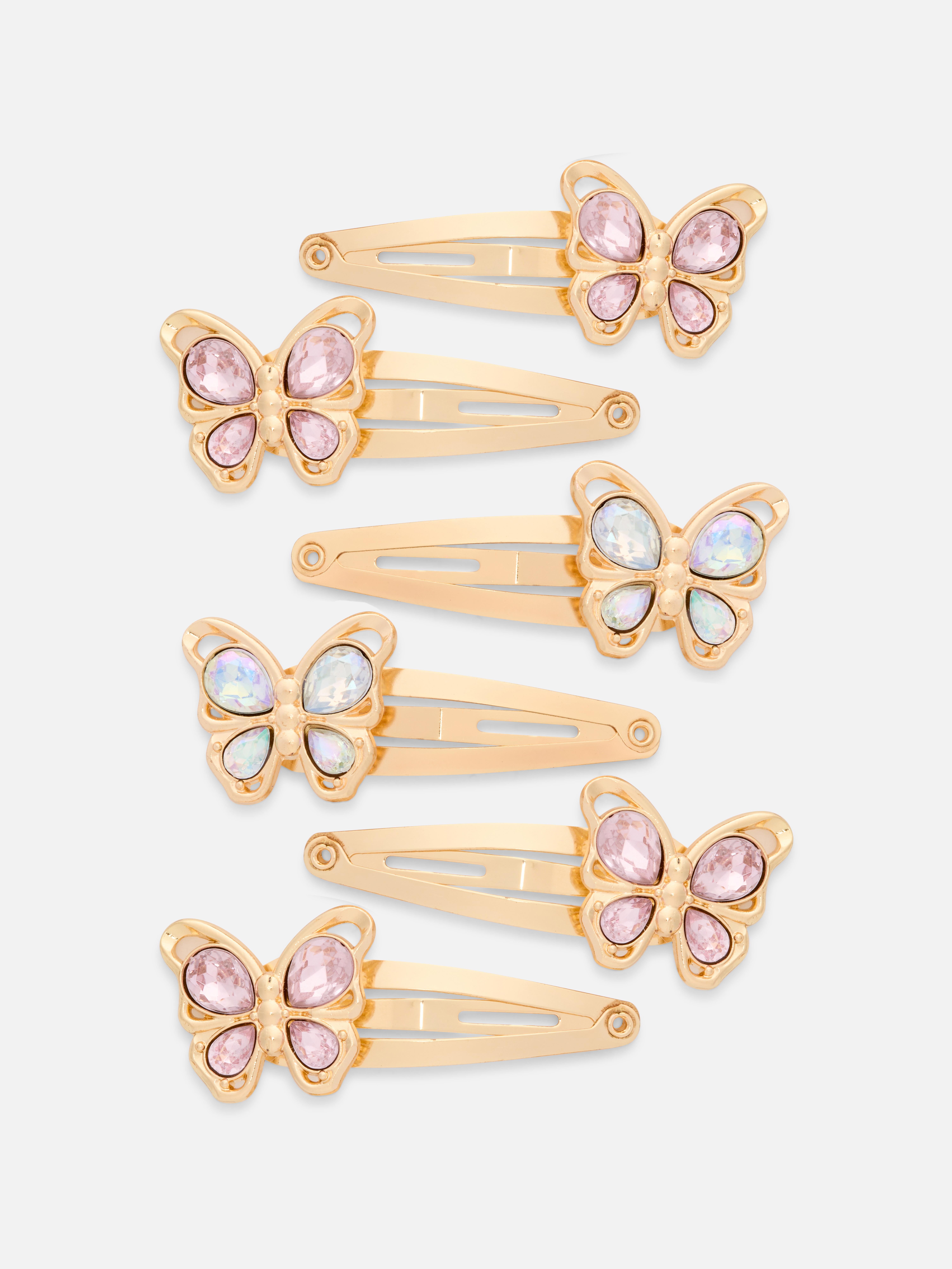 Lot de 6 barrettes à strass