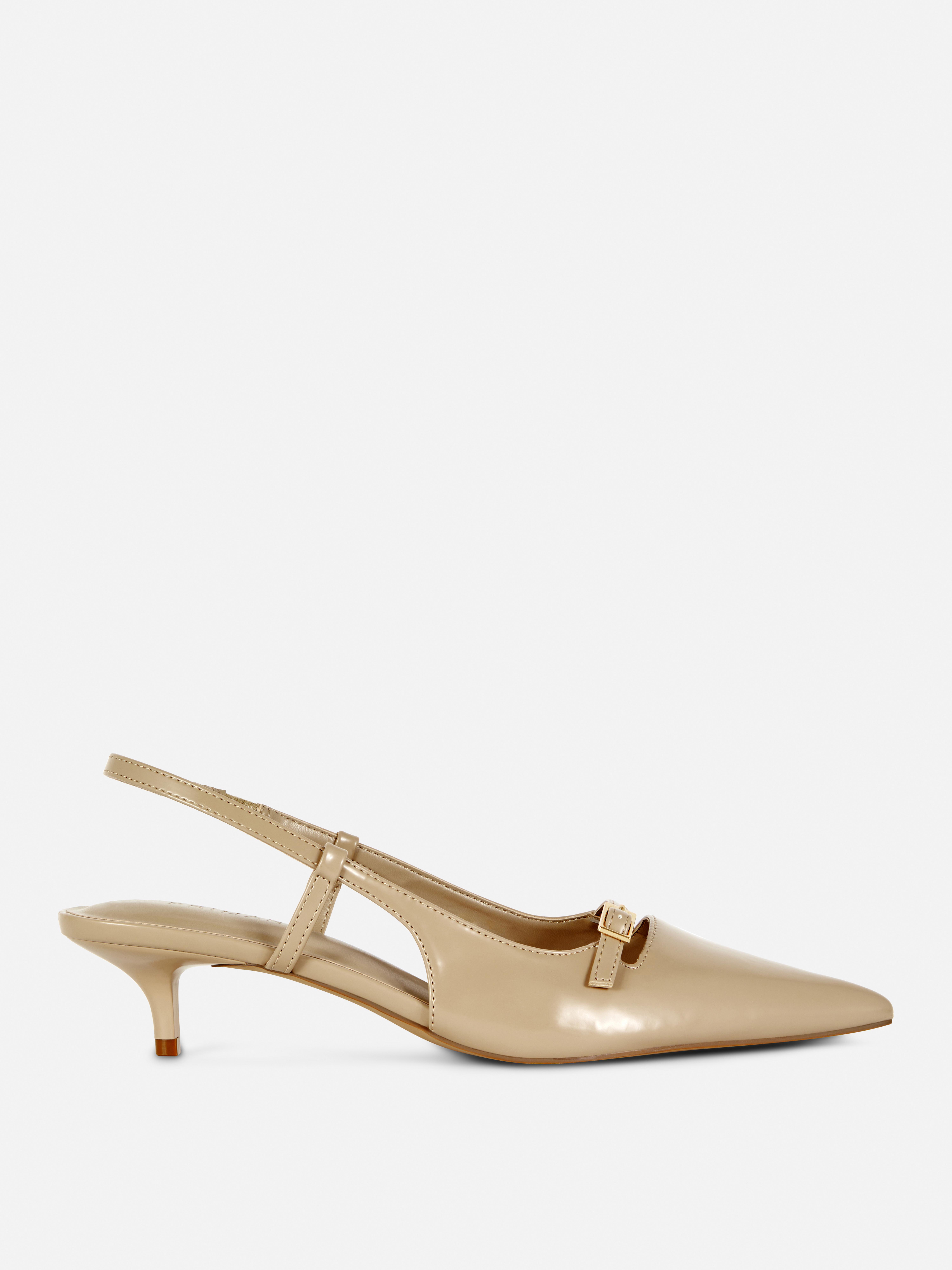 Zapatos de tacón chincheta con tira y hebilla