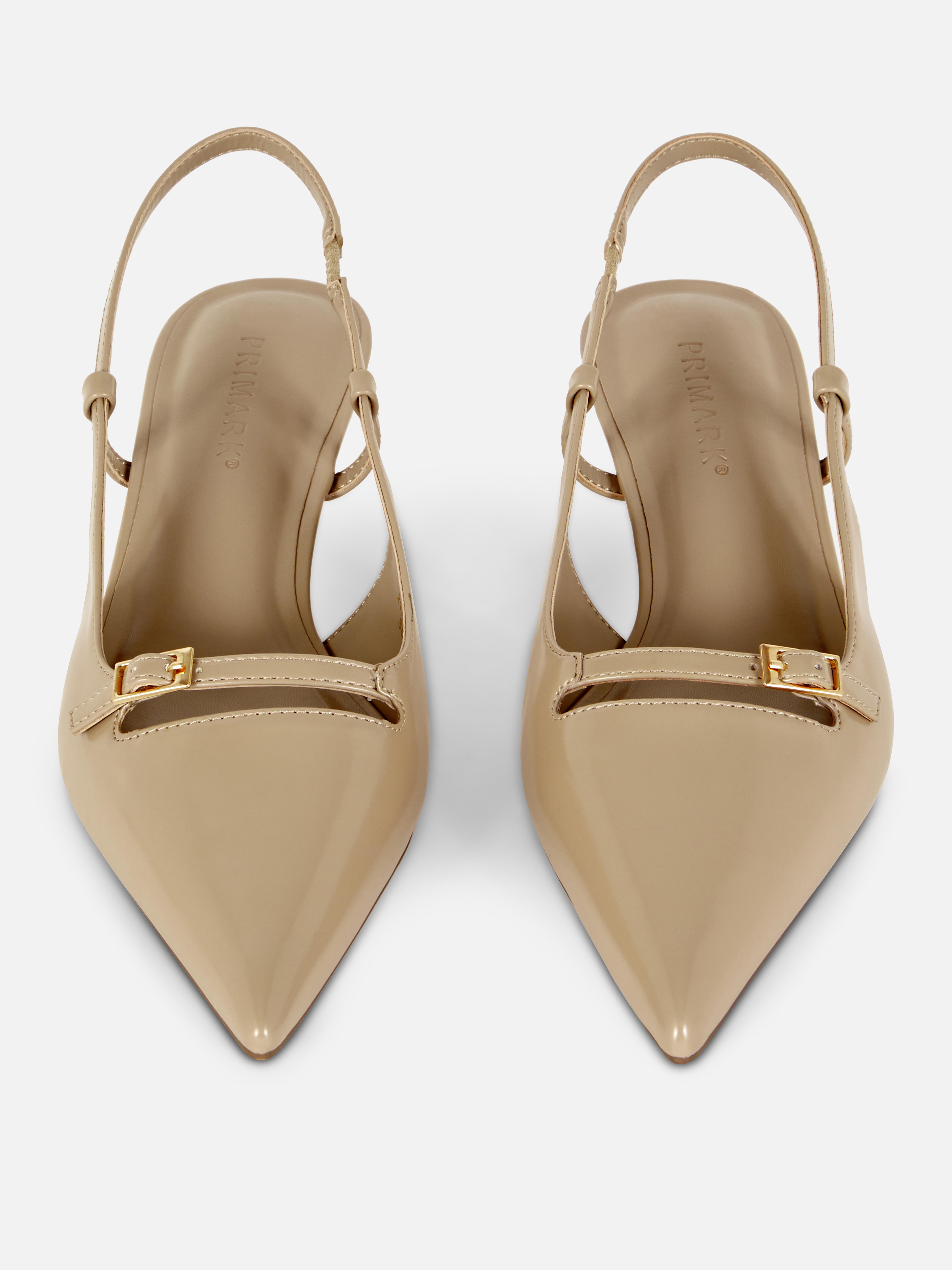 Slingback kitten heels met gesp
