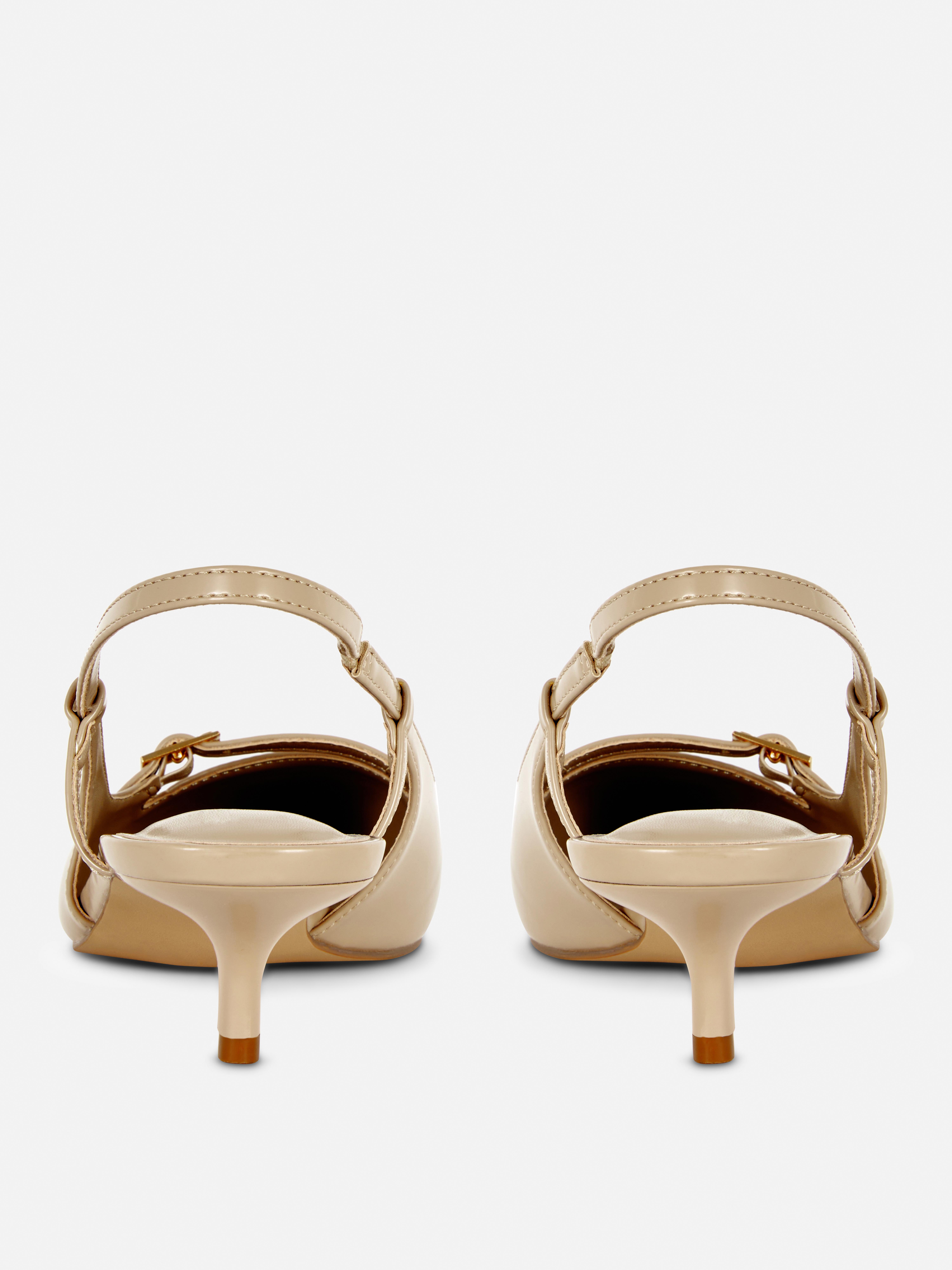 Slingback kitten heels met gesp