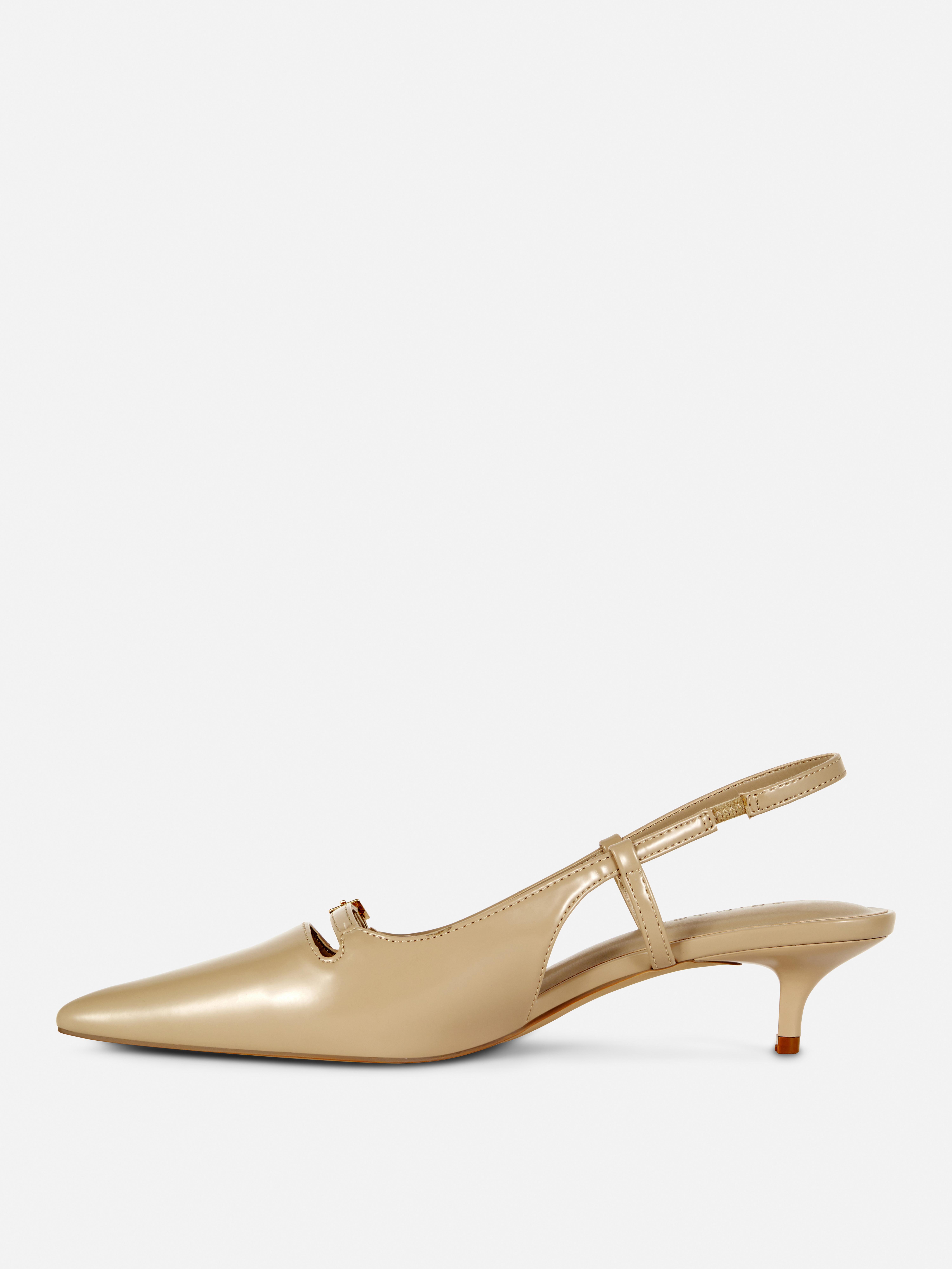 Slingback kitten heels met gesp