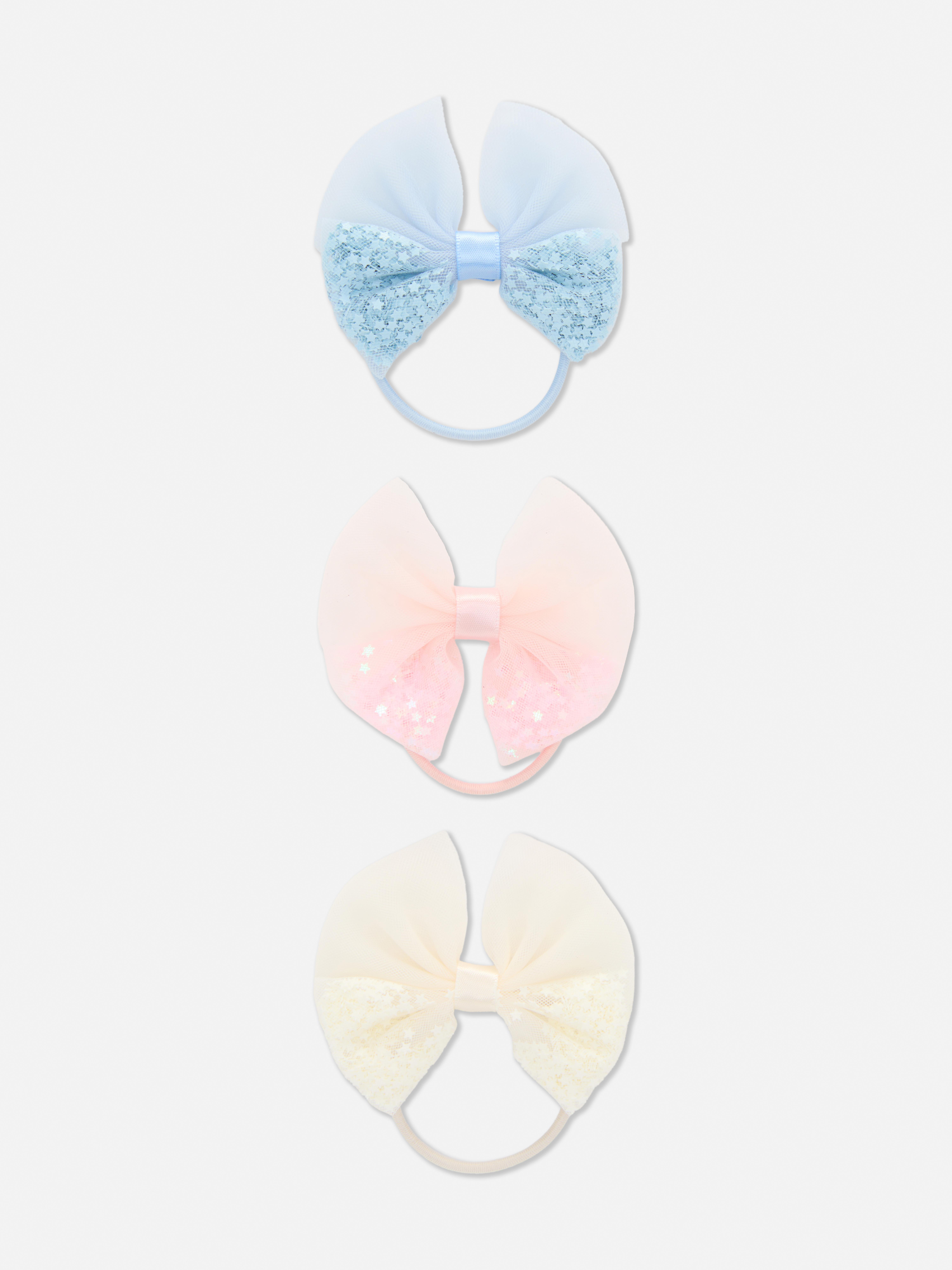 Lot de 3 élastiques à nœud à paillettes étoilées