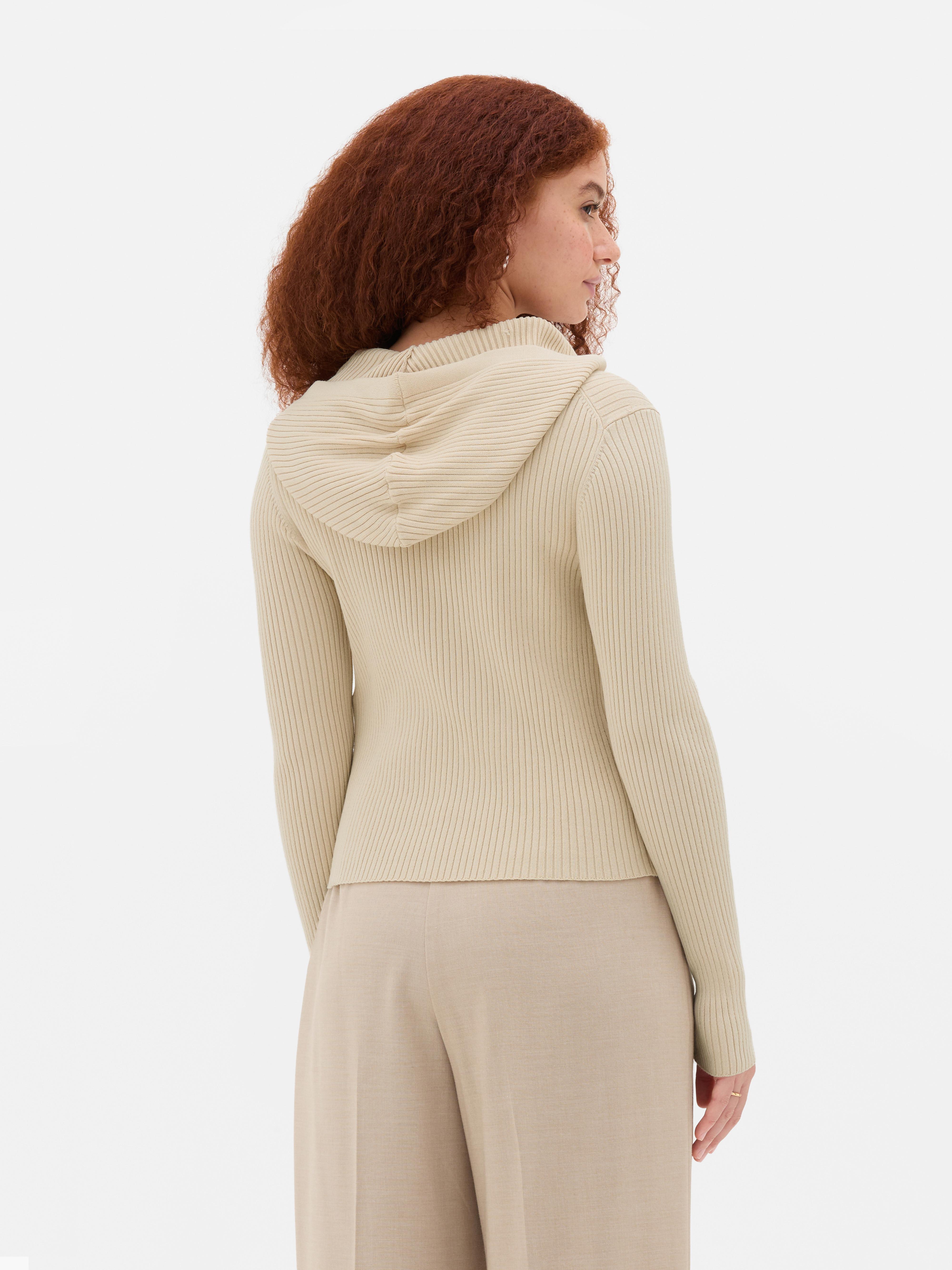 Ribbed Half-Zip Hoodie