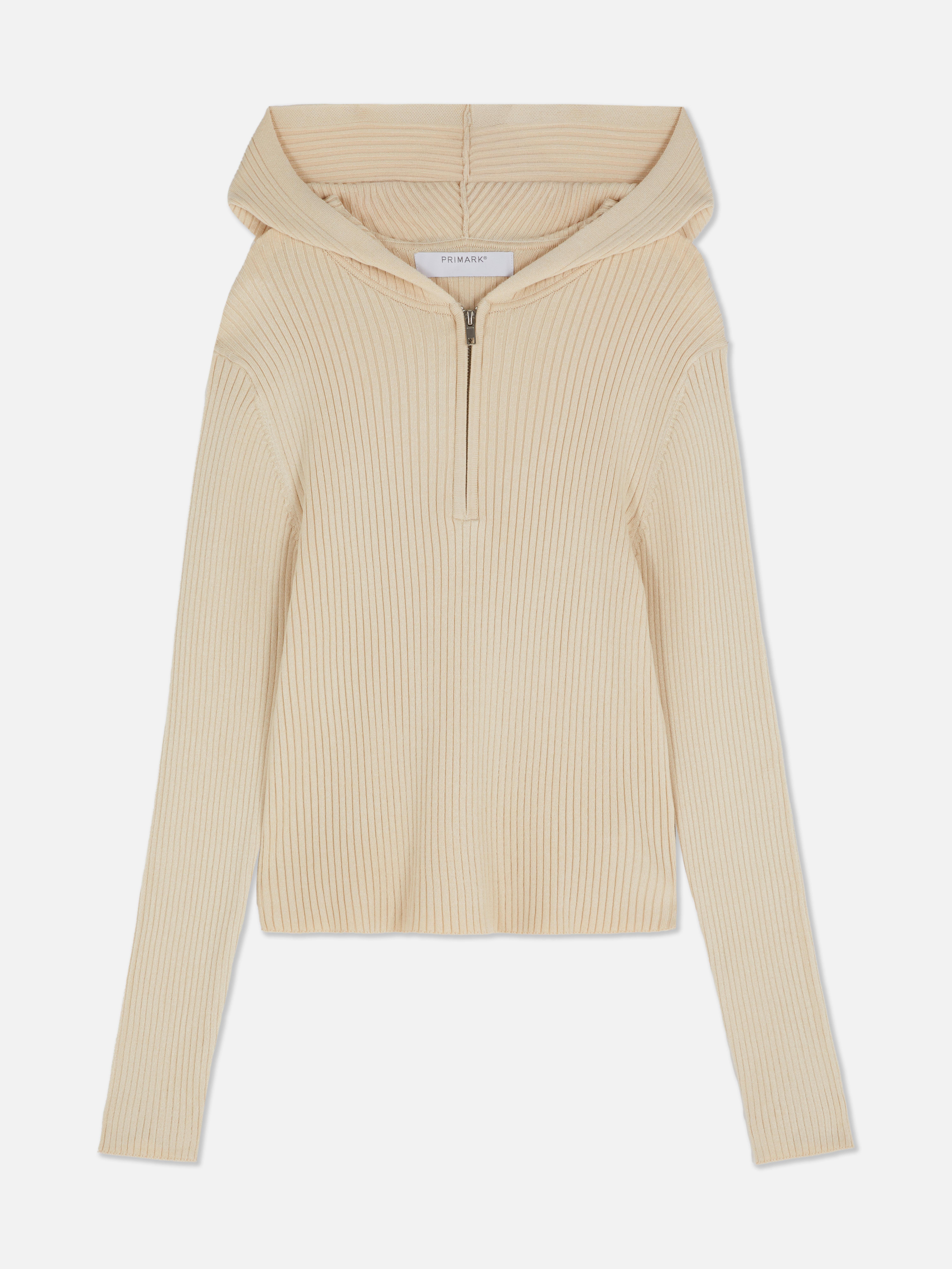 Ribbed Half-Zip Hoodie