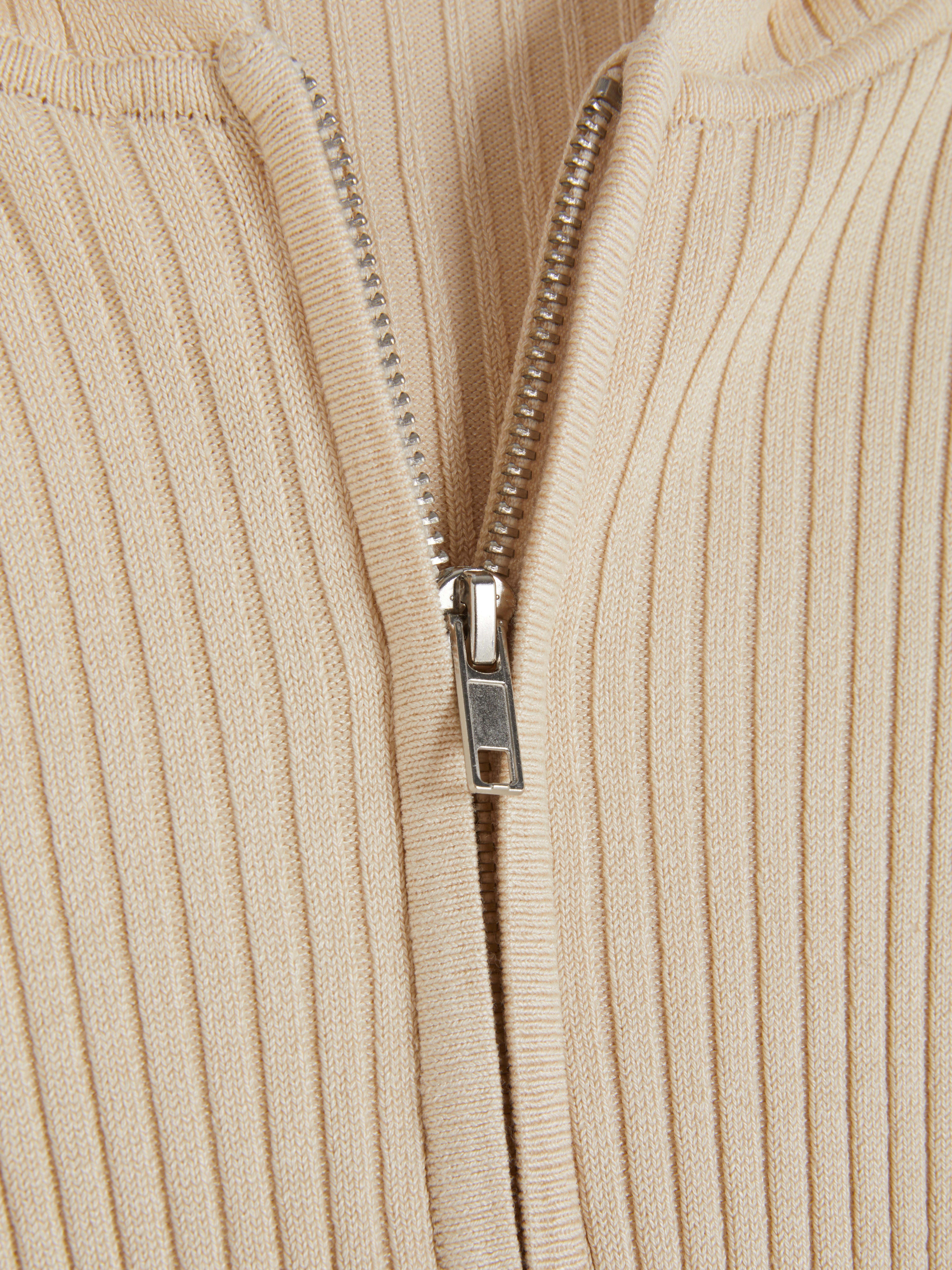 Ribbed Half-Zip Hoodie