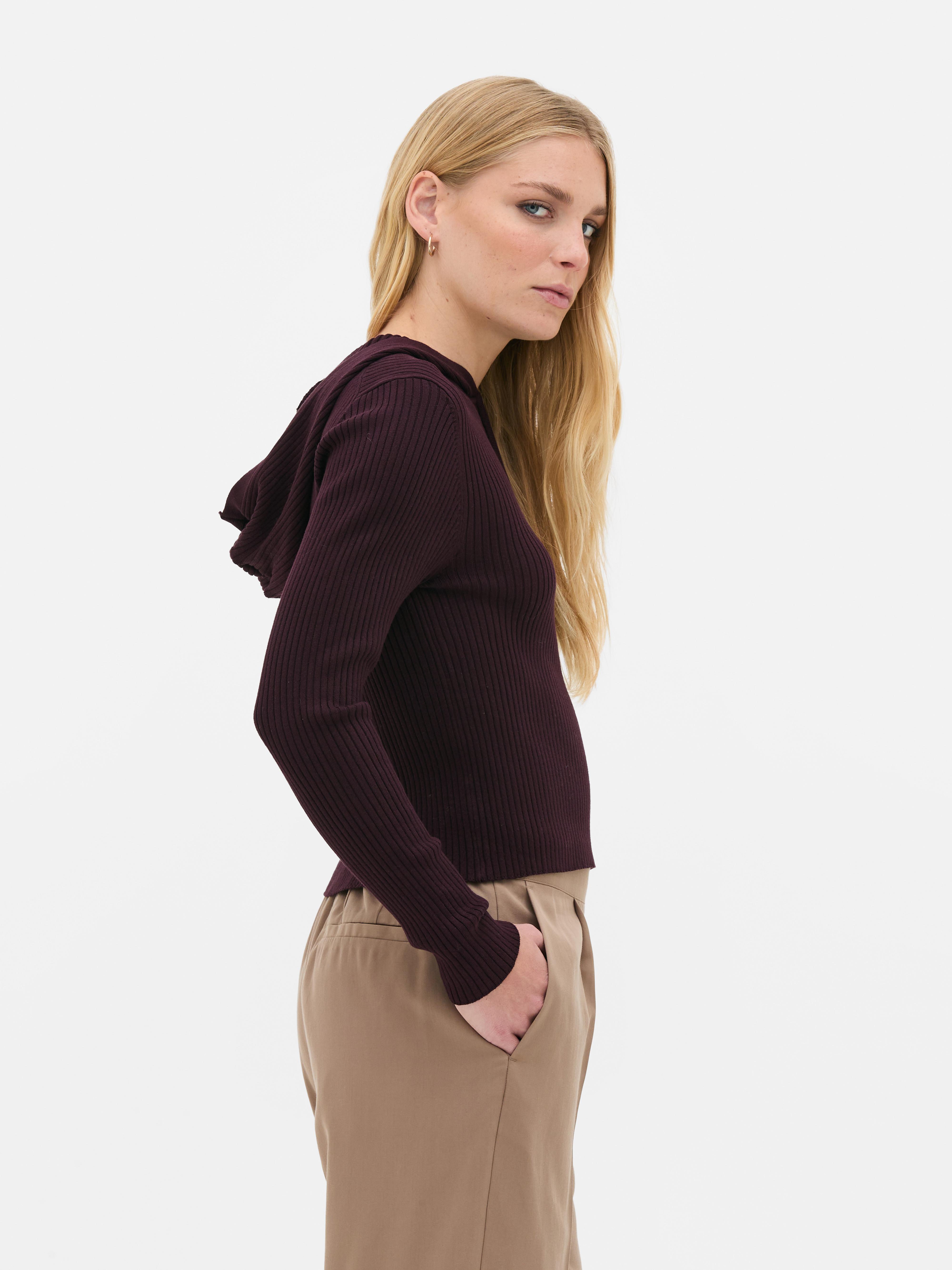 Ribbed Half-Zip Hoodie