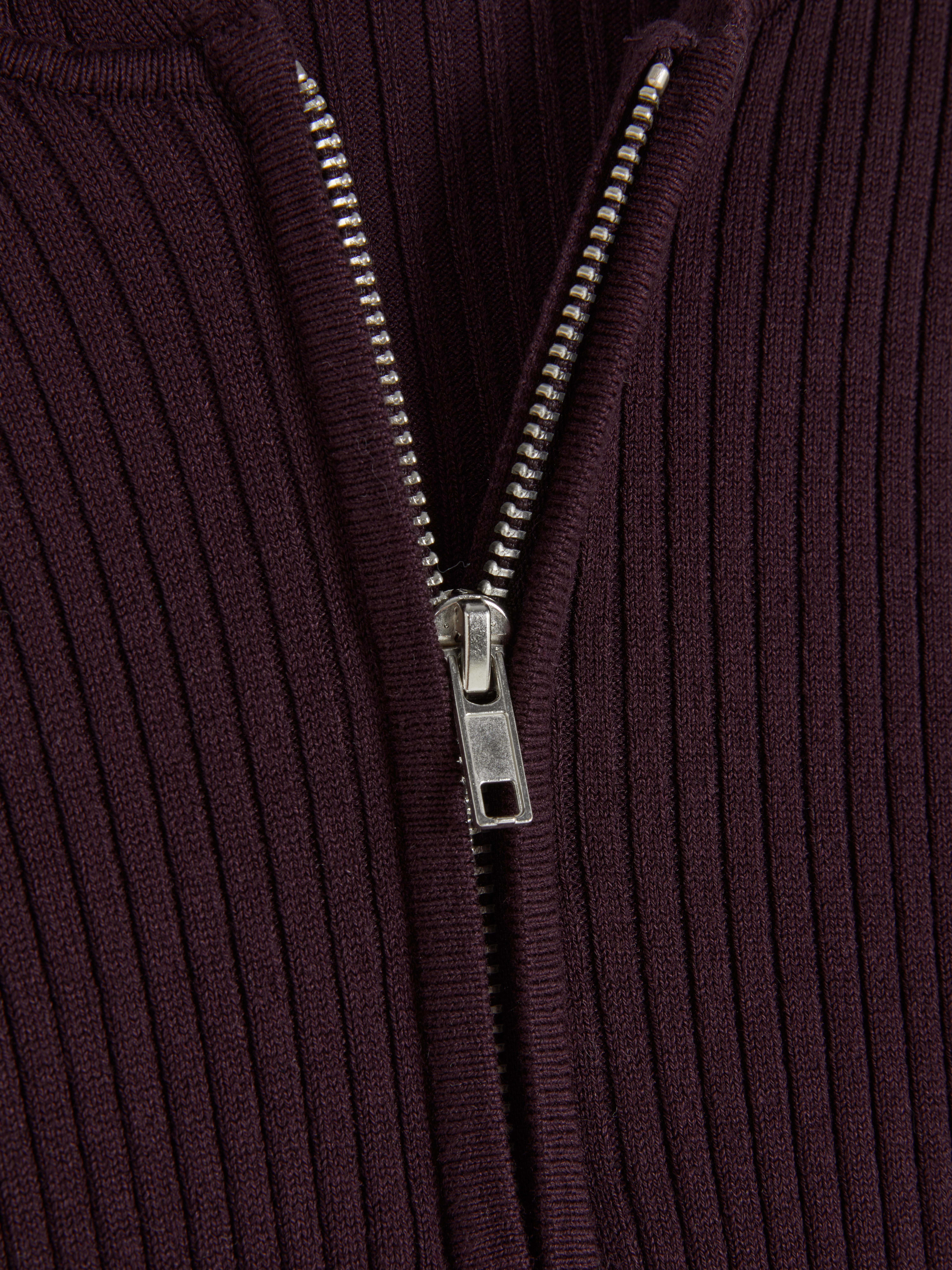 Ribbed Half-Zip Hoodie