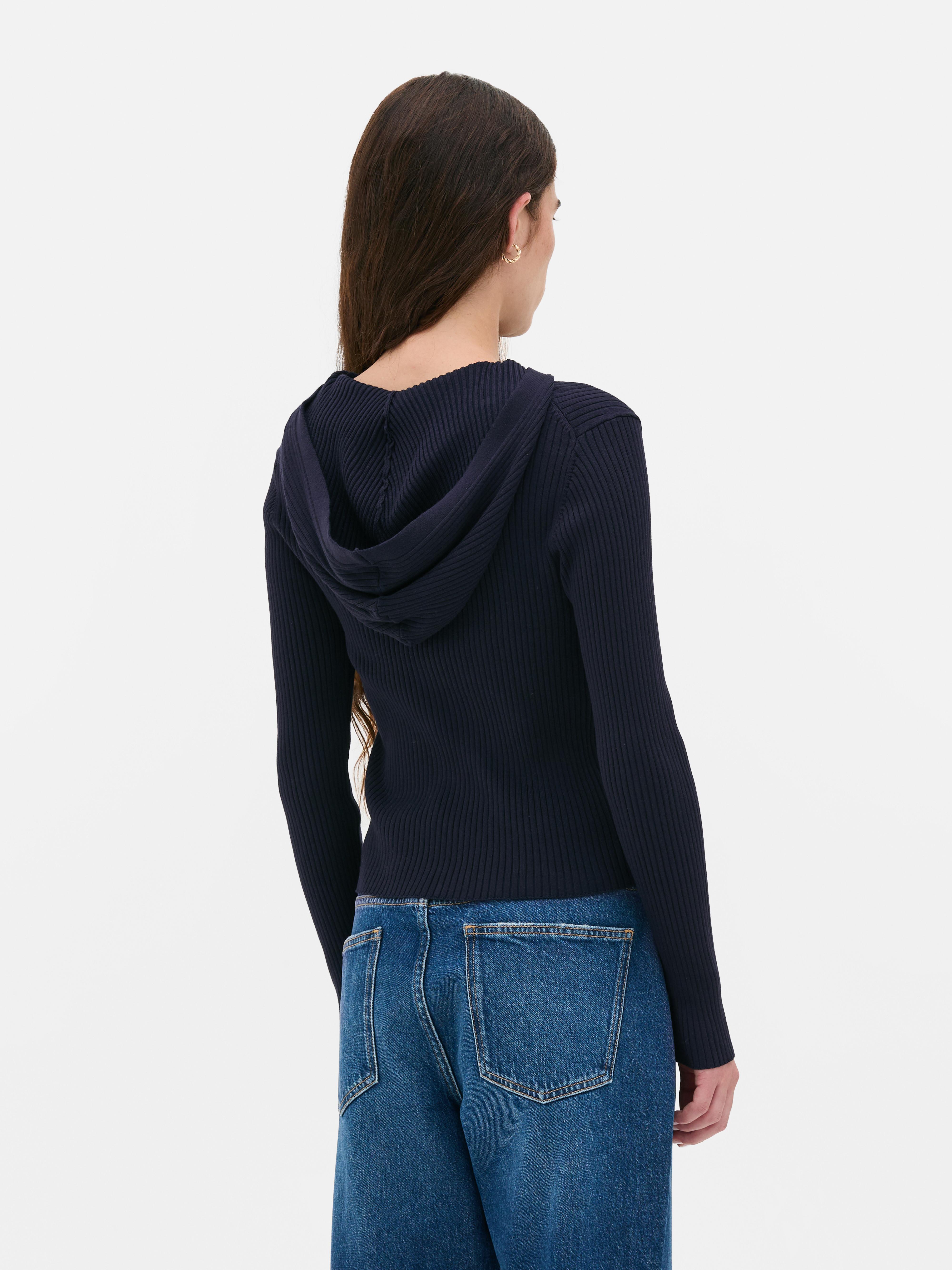 Ribbed Half-Zip Hoodie
